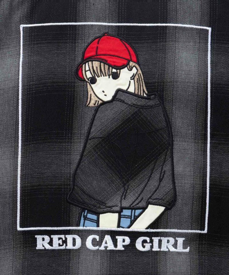 RED CAP GIRL  ルーズサイズバックイラストオンブレーチェック半袖シャツ メンズ商品画像-10