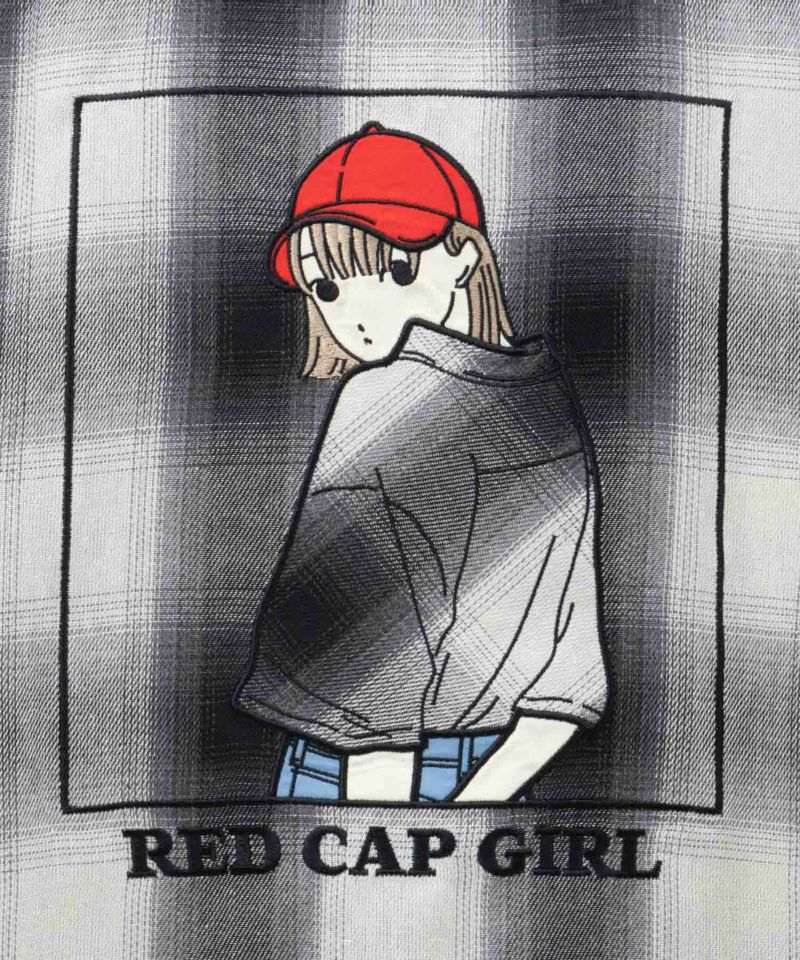 RED CAP GIRL  ルーズサイズバックイラストオンブレーチェック半袖シャツ メンズ商品画像-11