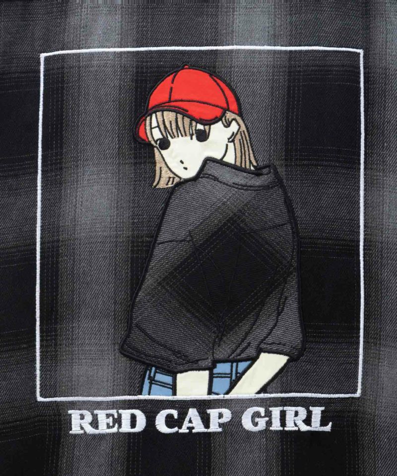 RED CAP GIRL  ルーズサイズバックイラストオンブレーチェック半袖シャツ メンズ商品画像-12