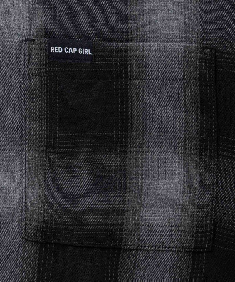 RED CAP GIRL  ルーズサイズバックイラストオンブレーチェック半袖シャツ メンズ商品画像-13