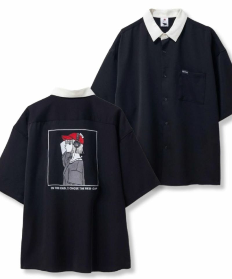 RED CAP GIRL  ルーズサイズバック刺繍クレリック半袖シャツ メンズ商品画像-1