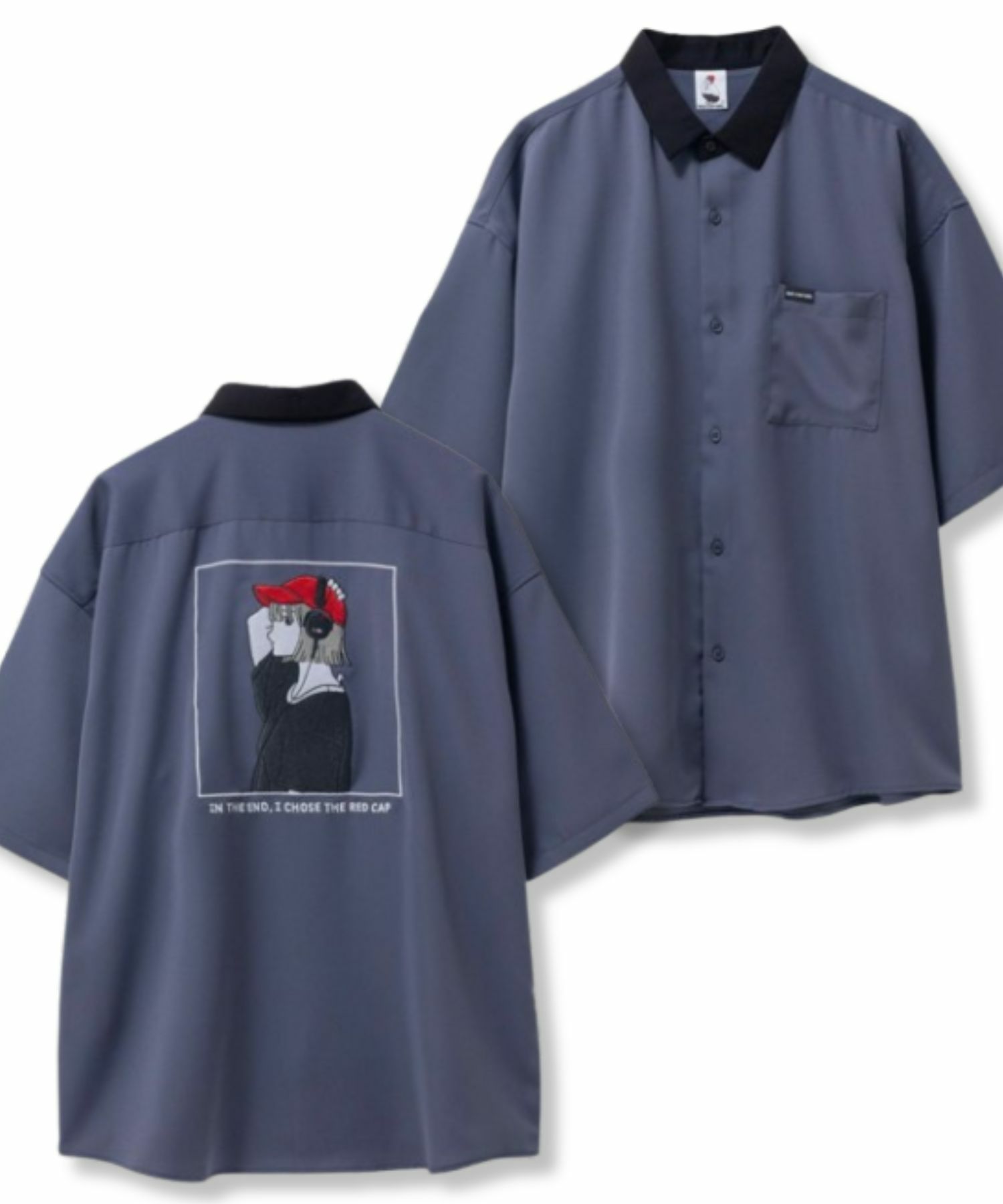 RED CAP GIRL  ルーズサイズバック刺繍クレリック半袖シャツ メンズ商品画像-2