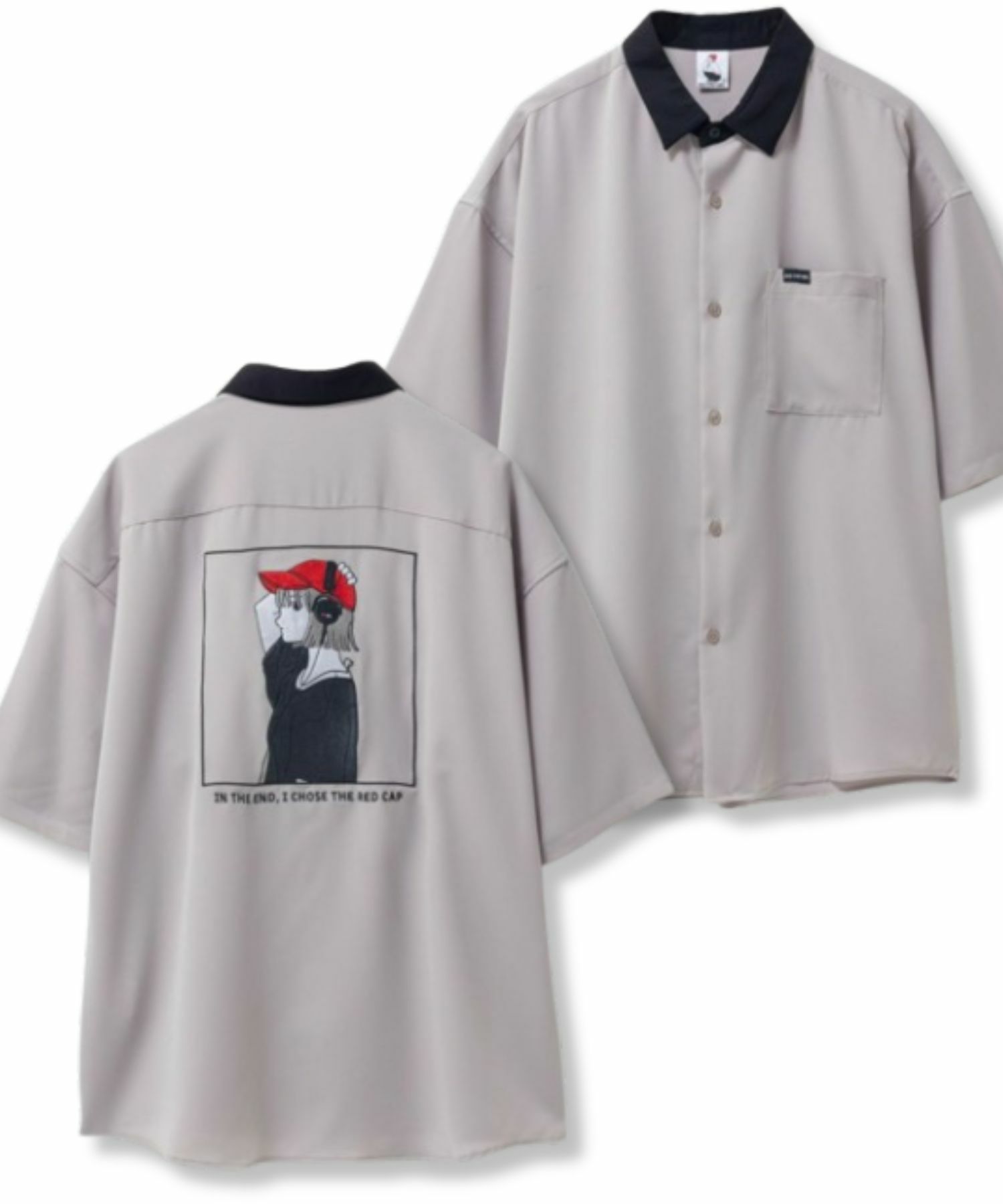 RED CAP GIRL ルーズサイズバック刺繍クレリック半袖シャツ メンズ