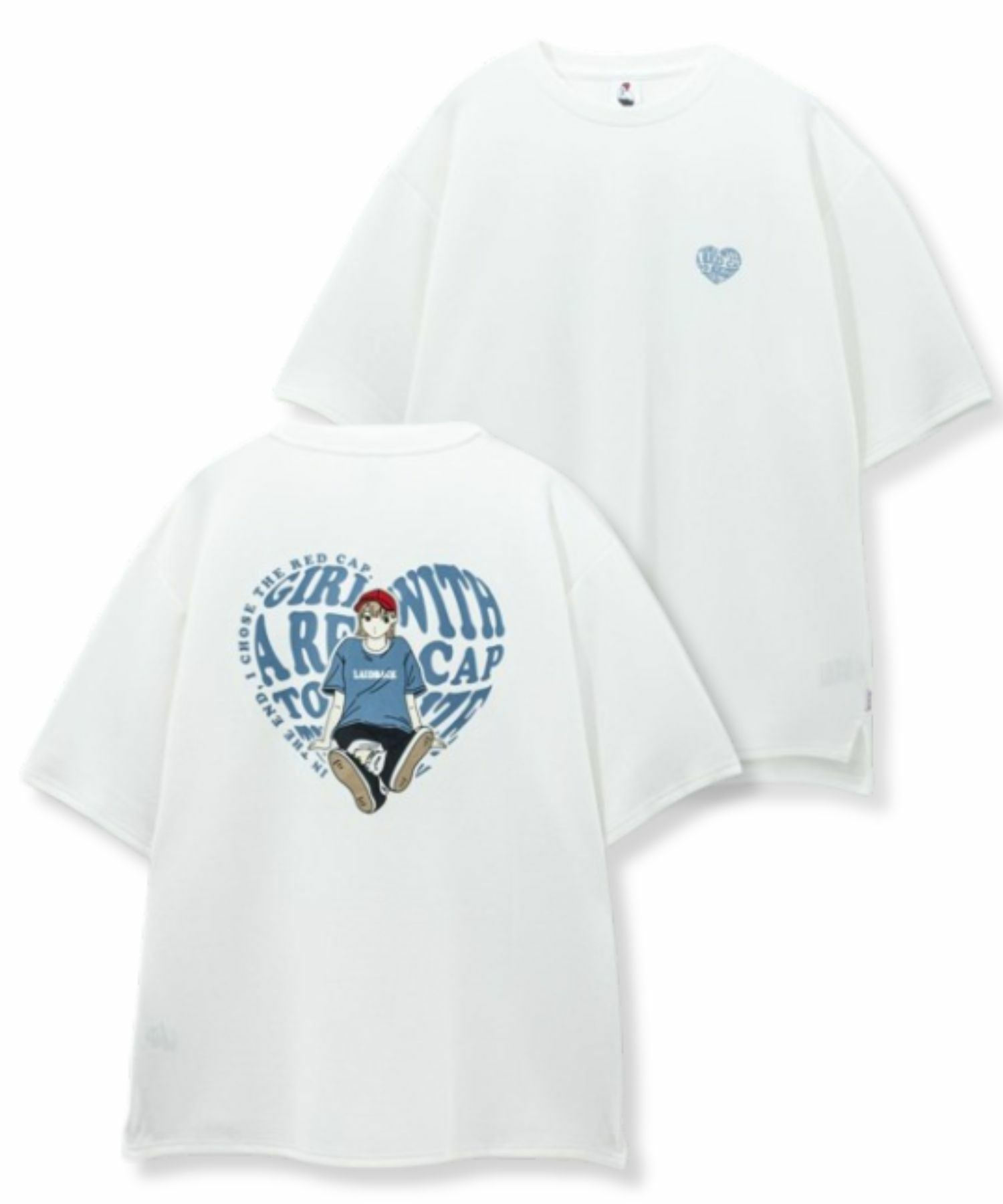 RED CAP GIRL ポンチ素材バックプリントTシャツ メンズ ネコポス 対応商品