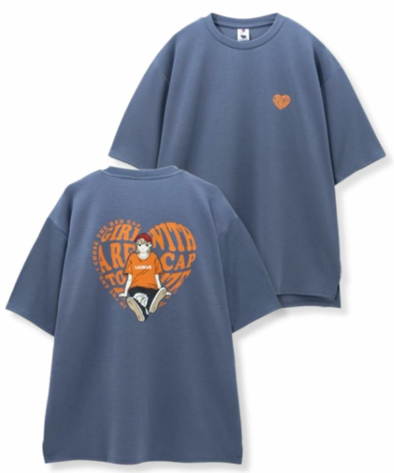 RED CAP GIRL ポンチ素材バックプリントTシャツ メンズ メール便 対応商品商品画像-4