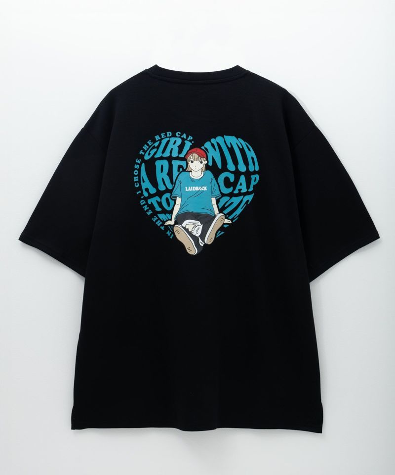 RED CAP GIRL  ポンチ素材バックプリントTシャツ メンズ メール便 対応商品商品画像-5