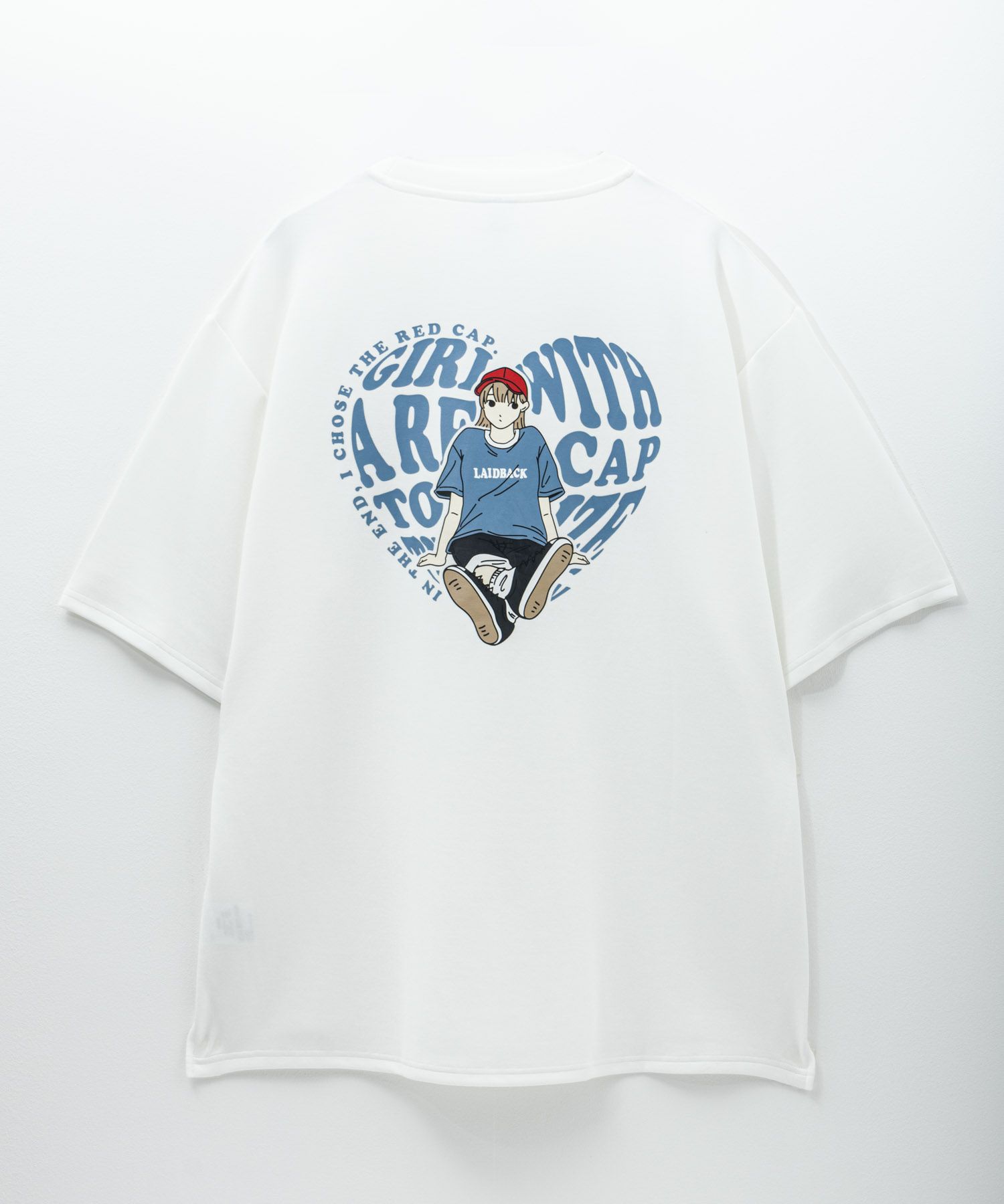 RED CAP GIRL ポンチ素材バックプリントTシャツ メンズ ネコポス 対応商品