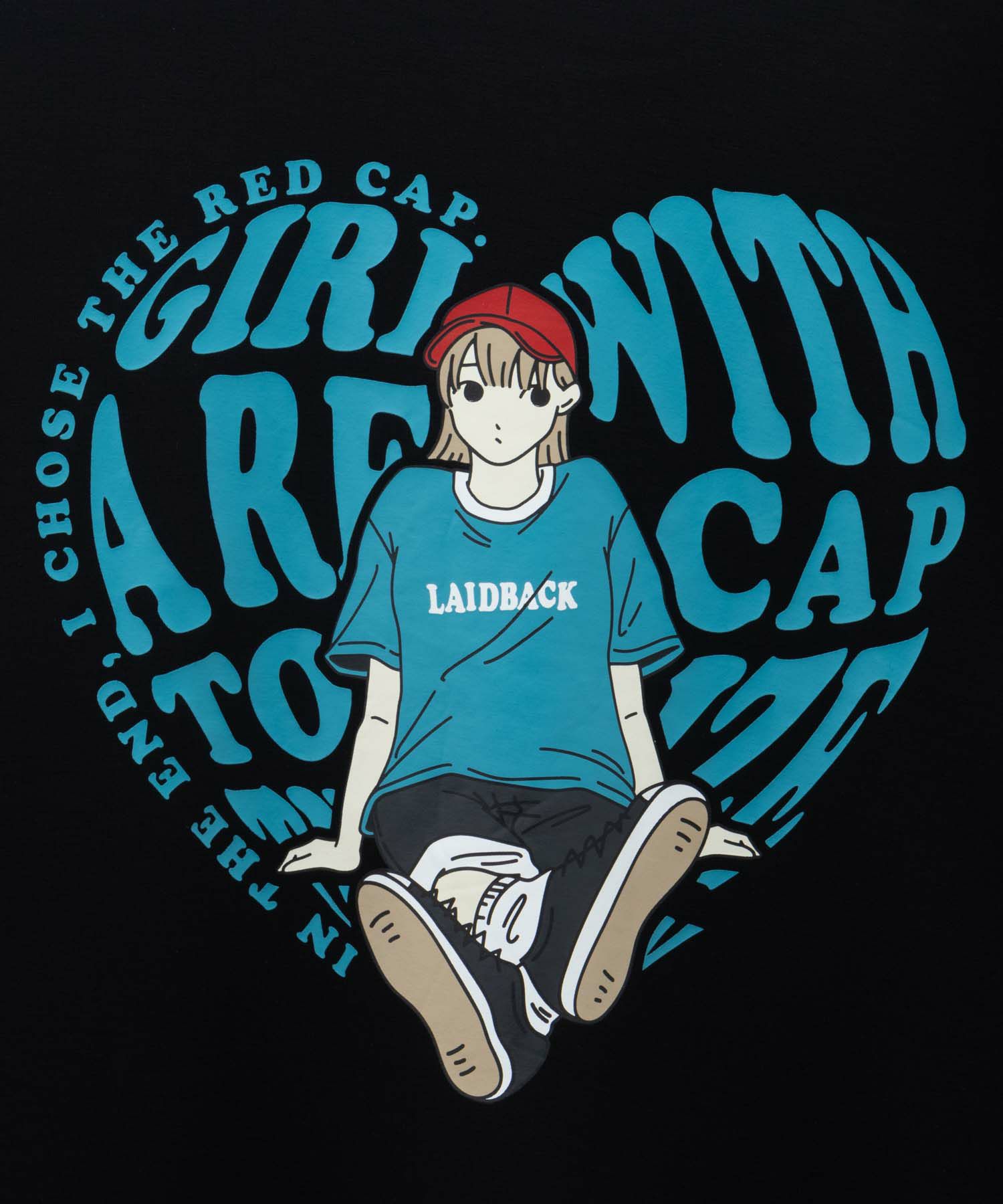 RED CAP GIRL ポンチ素材バックプリントTシャツ メンズ ネコポス 対応商品