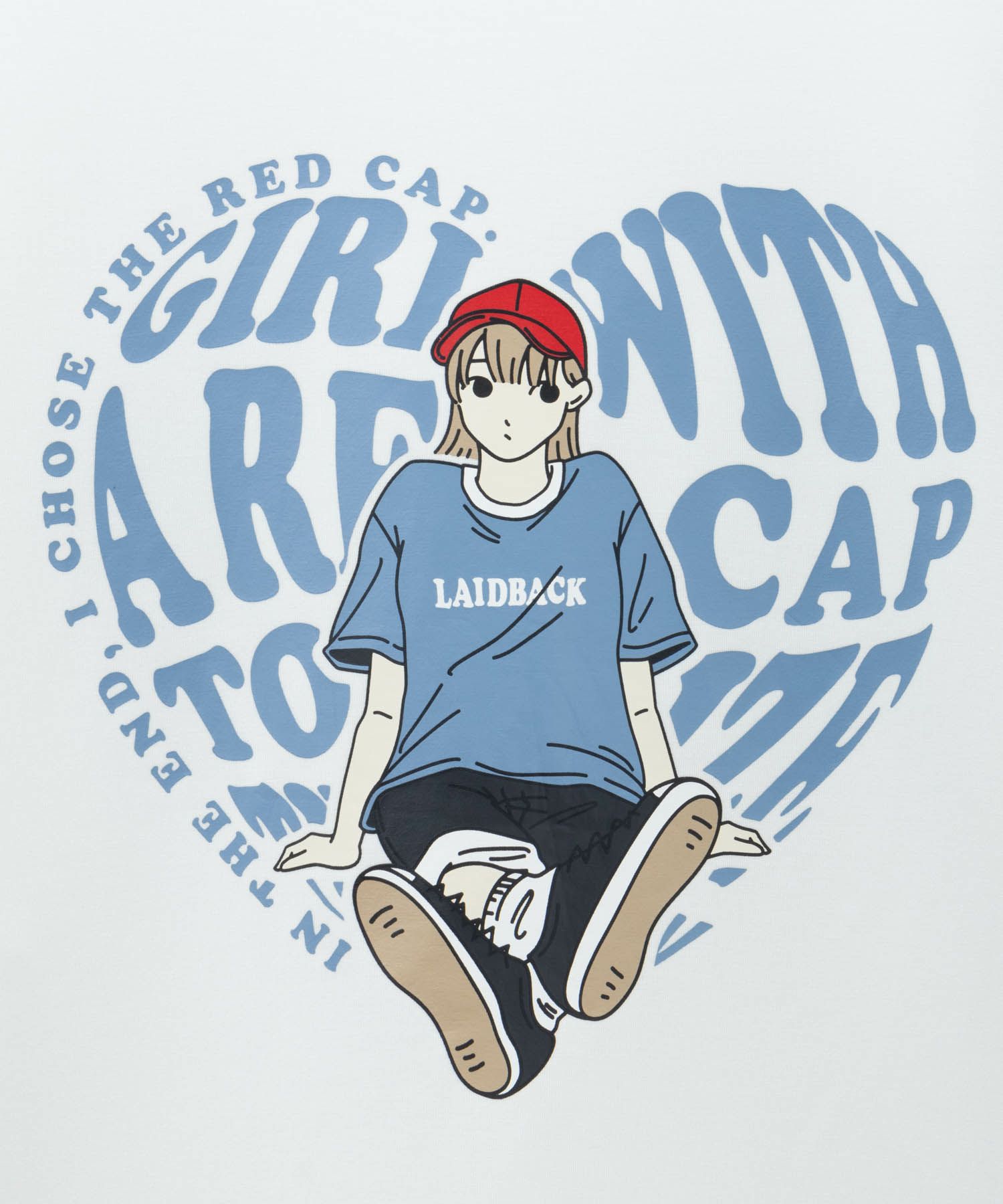 RED CAP GIRL ポンチ素材バックプリントTシャツ メンズ ネコポス 対応商品