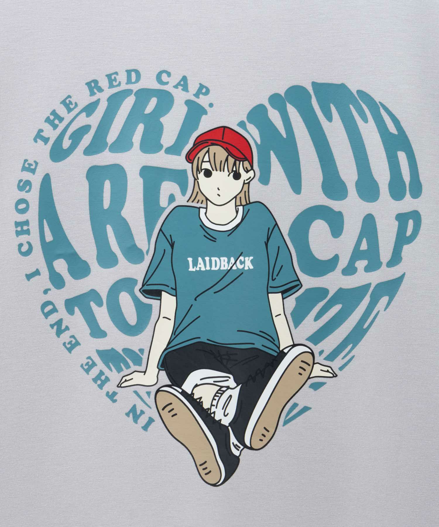 RED CAP GIRL ポンチ素材バックプリントTシャツ メンズ ネコポス 対応商品
