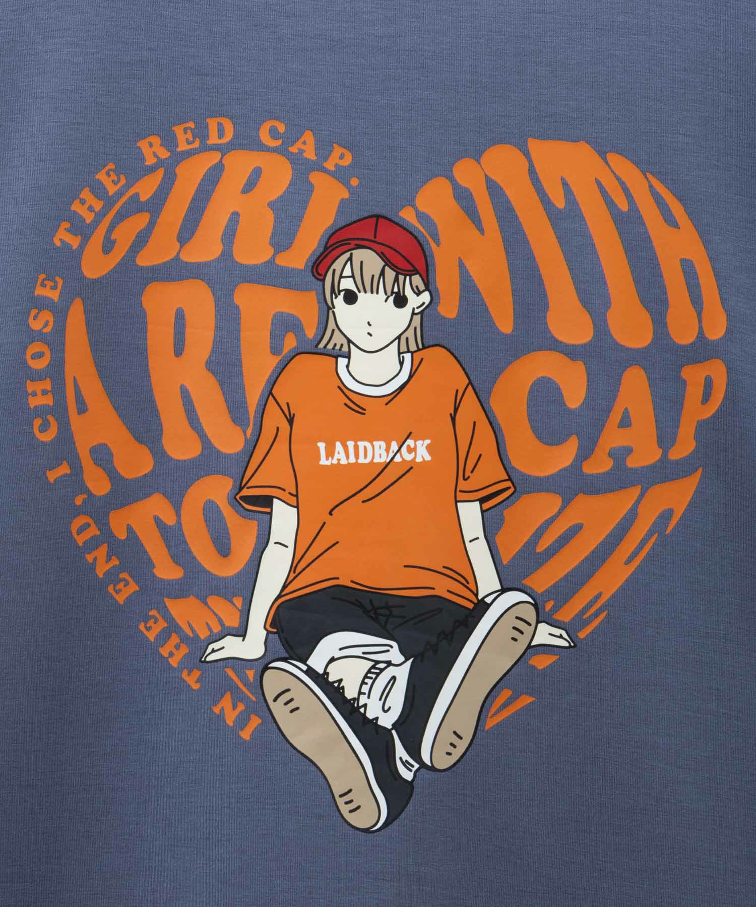 RED CAP GIRL ポンチ素材バックプリントTシャツ メンズ ネコポス 対応商品
