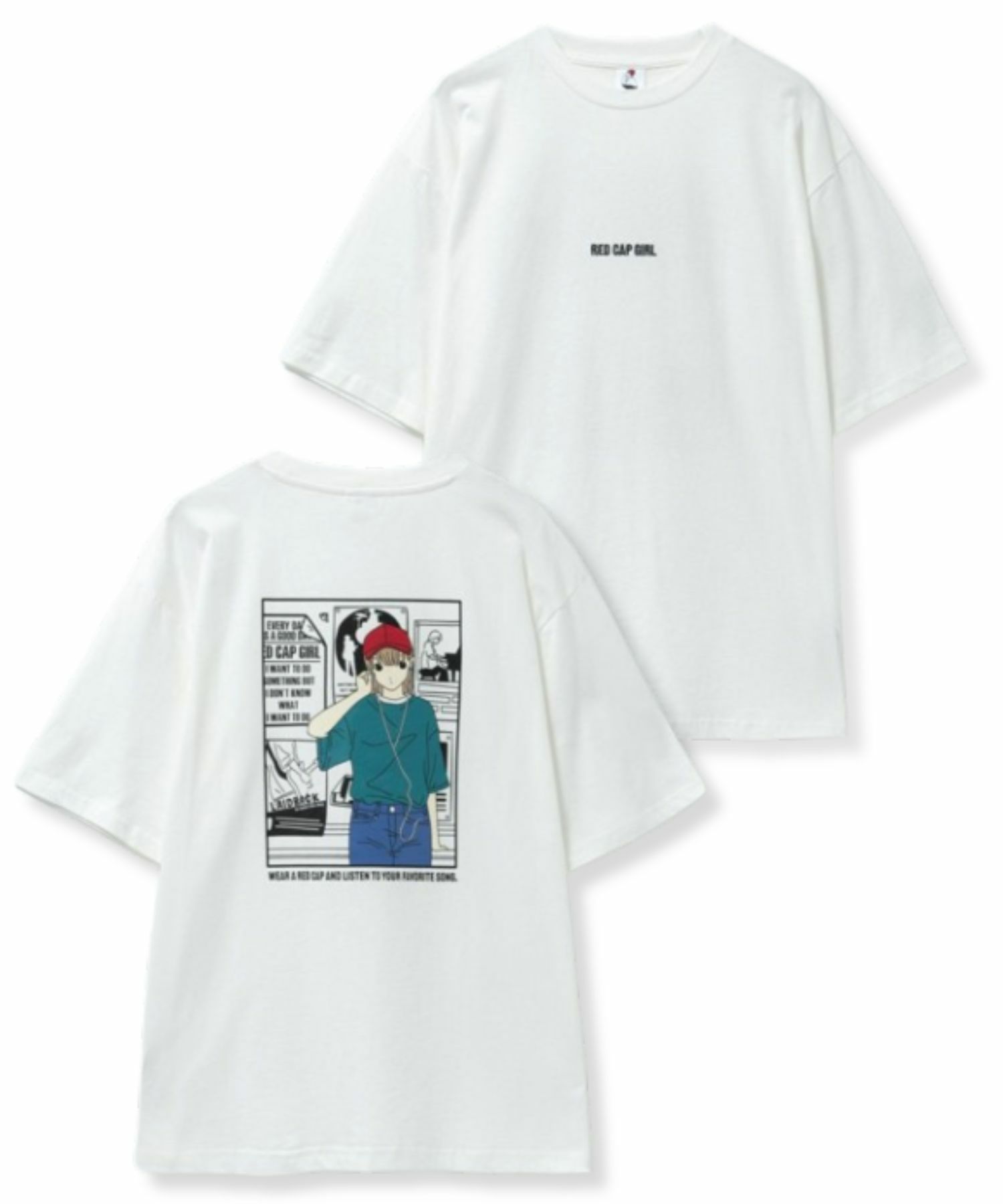 RED CAP GIRL  天竺バックプリントTシャツ メンズ メール便 対応商品商品画像-1