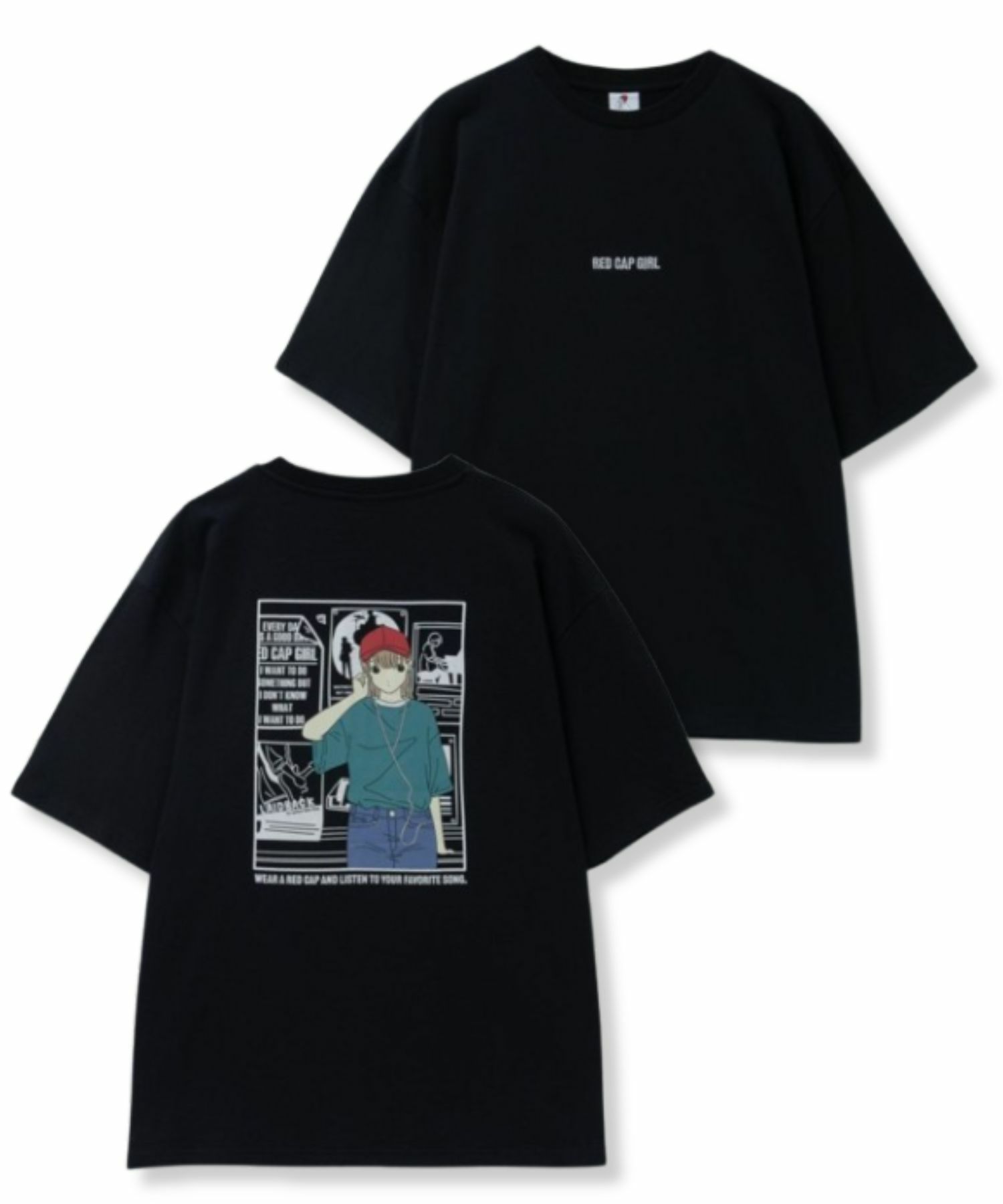 RED CAP GIRL  天竺バックプリントTシャツ メンズ メール便 対応商品商品サムネイル-4