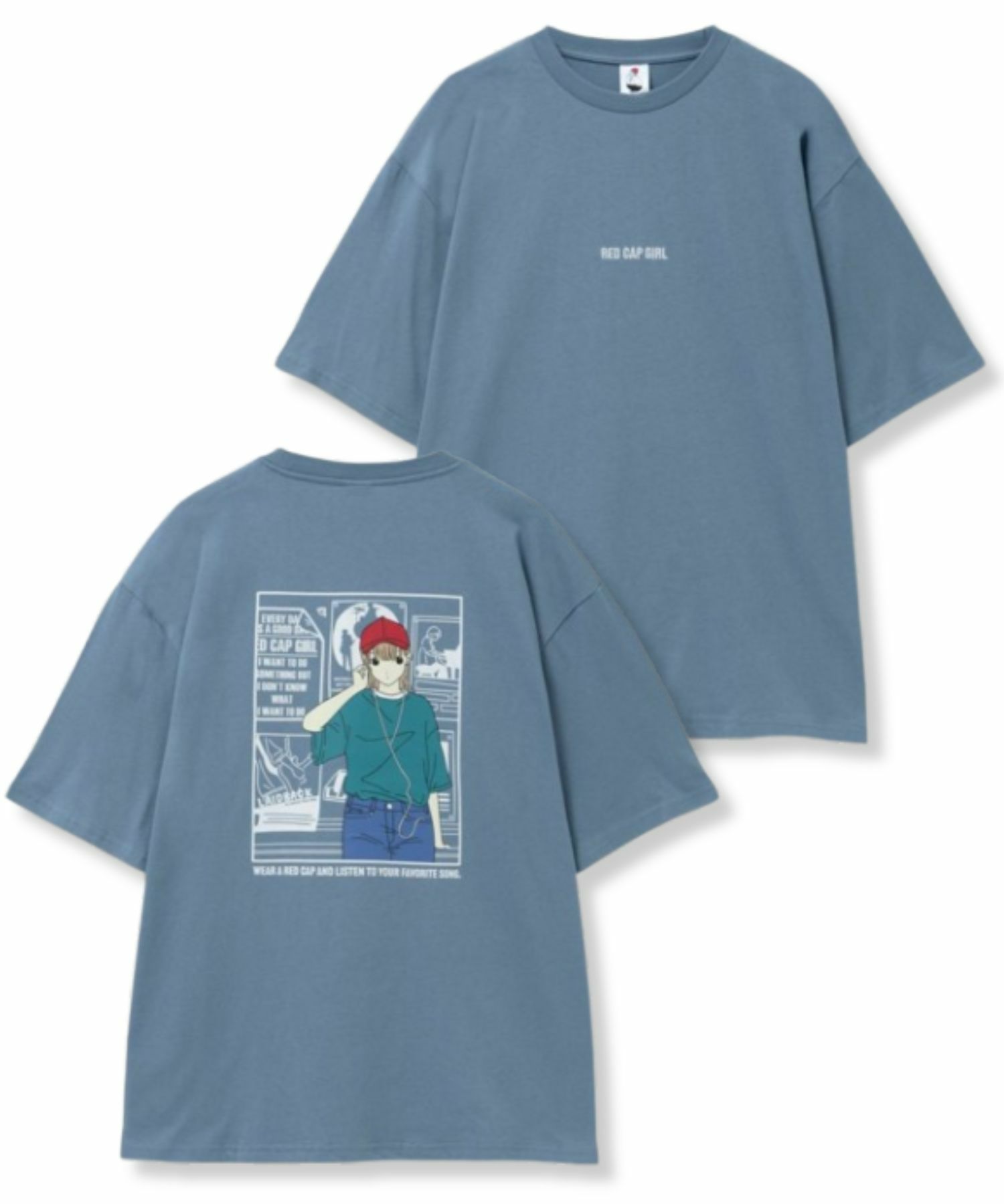 RED CAP GIRL  天竺バックプリントTシャツ メンズ メール便 対応商品商品画像-5