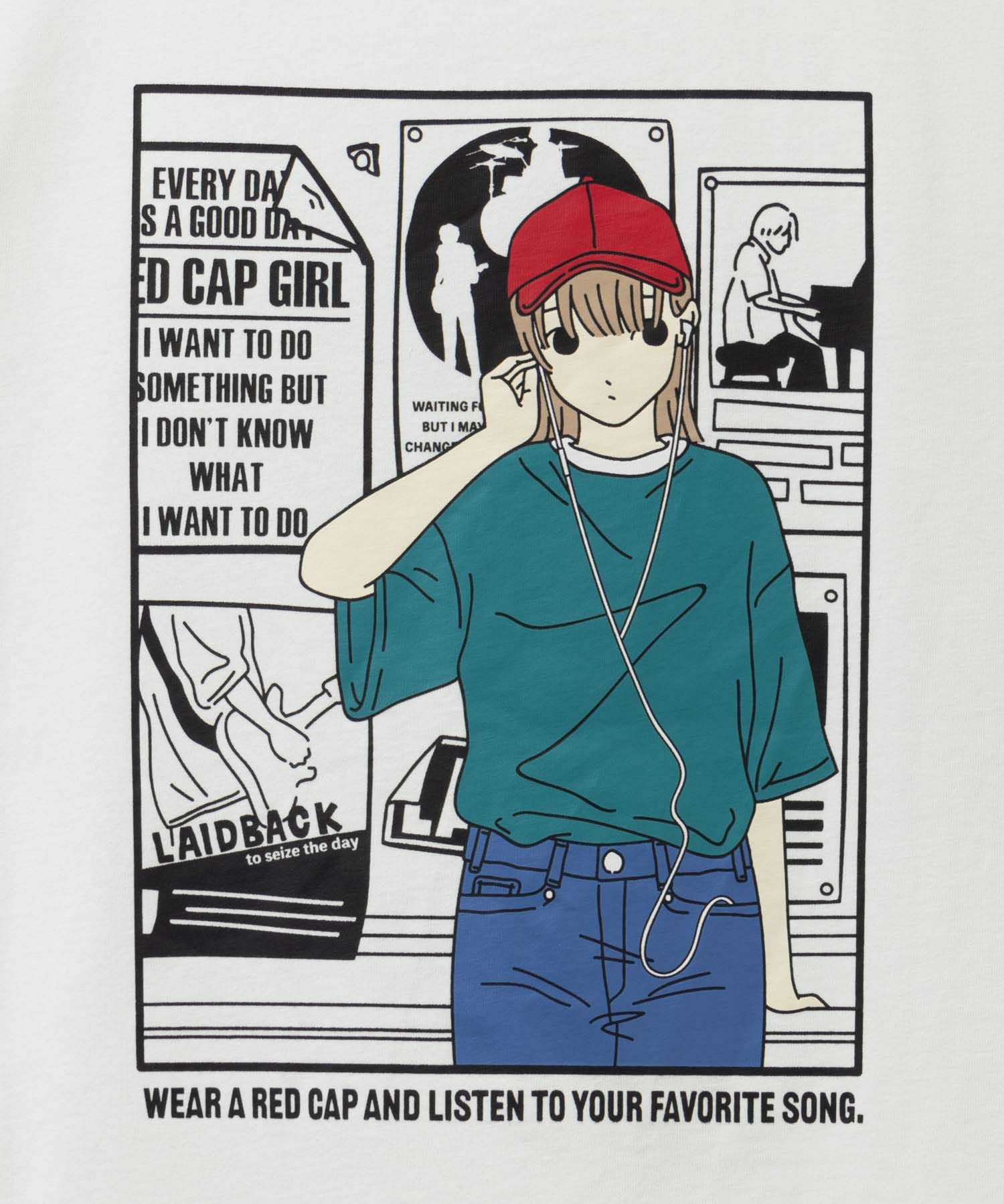 RED CAP GIRL 天竺バックプリントTシャツ メンズ ネコポス 対応商品