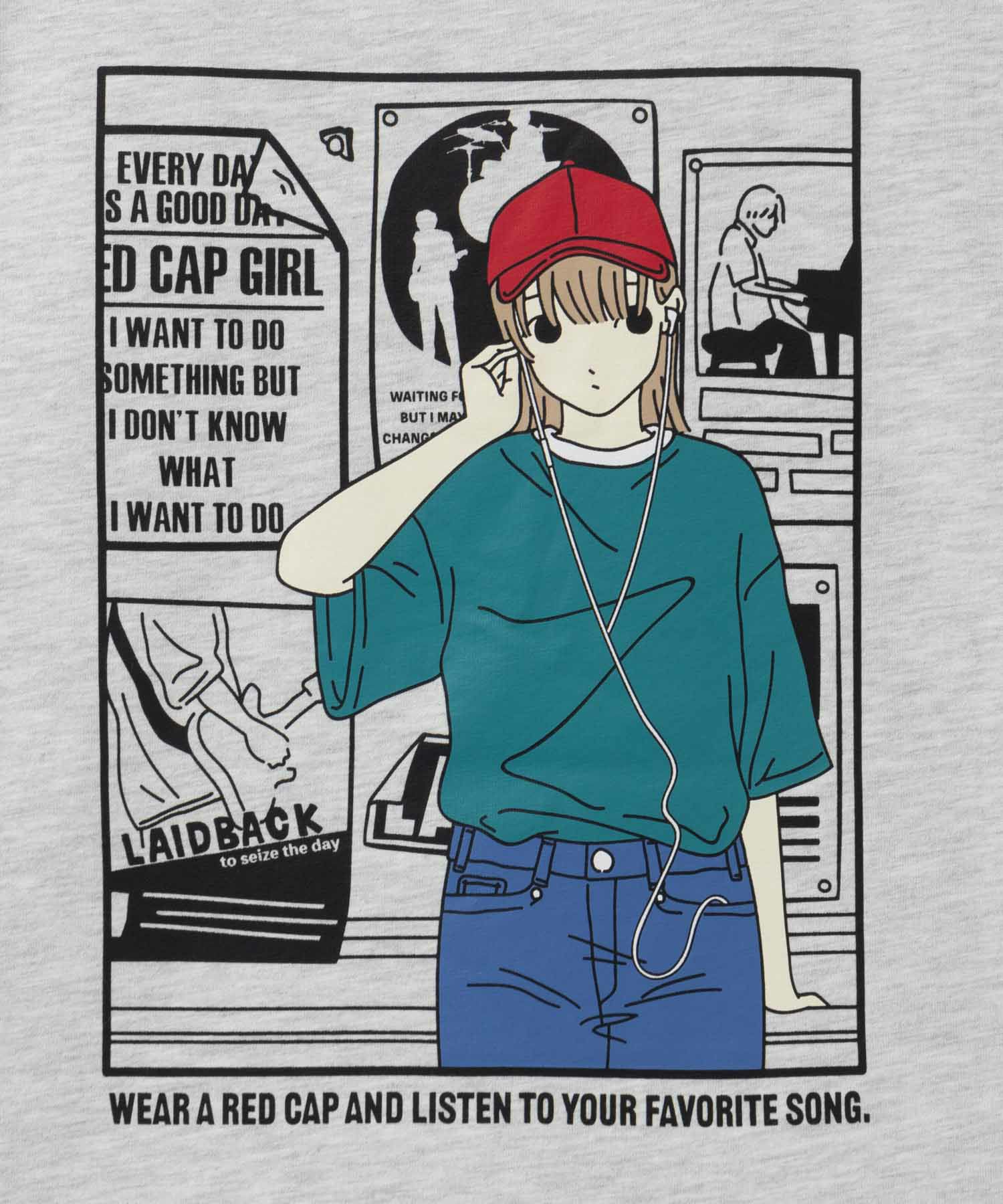 RED CAP GIRL 天竺バックプリントTシャツ メンズ ネコポス 対応商品