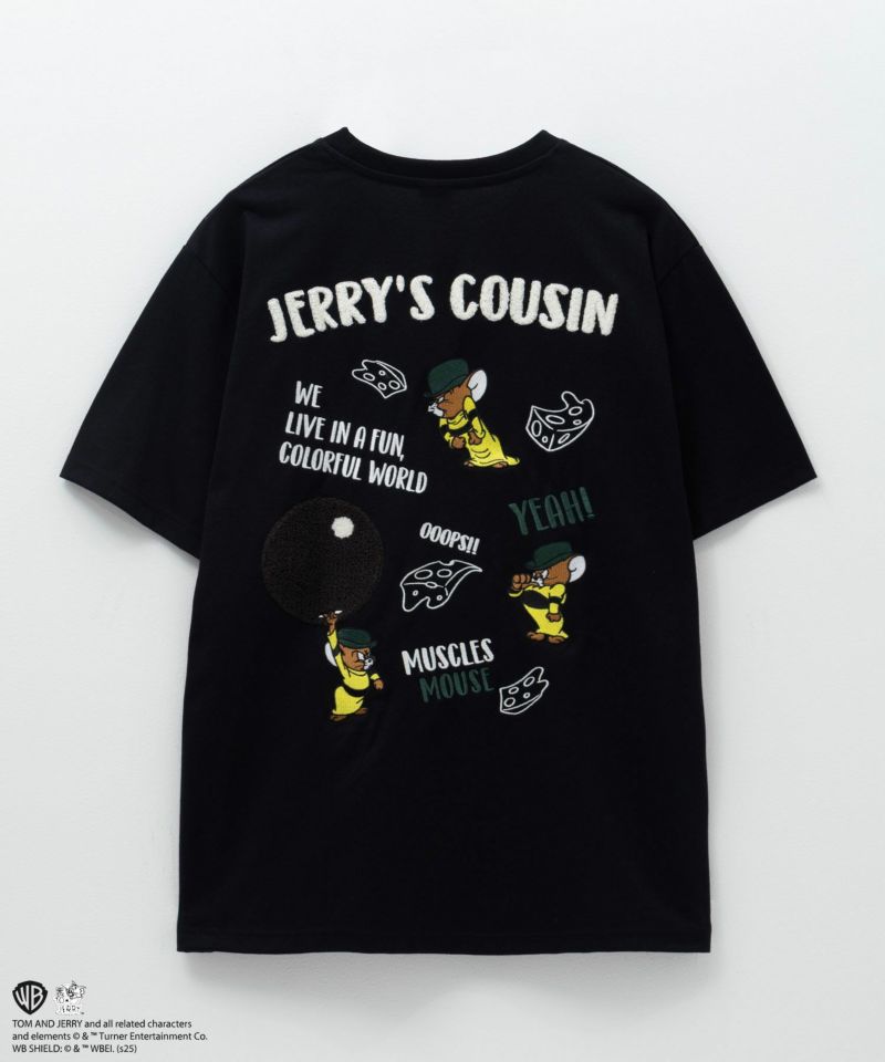 Tom and Jerry マッスルズバックサガラ刺繍Tシャツ メンズ メール便 対応商品商品画像-3