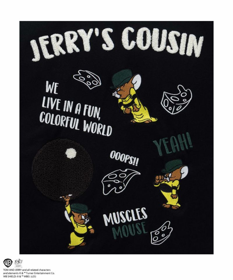 Tom and Jerry マッスルズバックサガラ刺繍Tシャツ メンズ メール便 対応商品商品画像-8