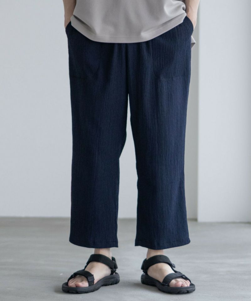 hiroko19600706　homspun ネイビー アンクルパンツ hiroko19600706 homspun ネイビー アンクルパンツ