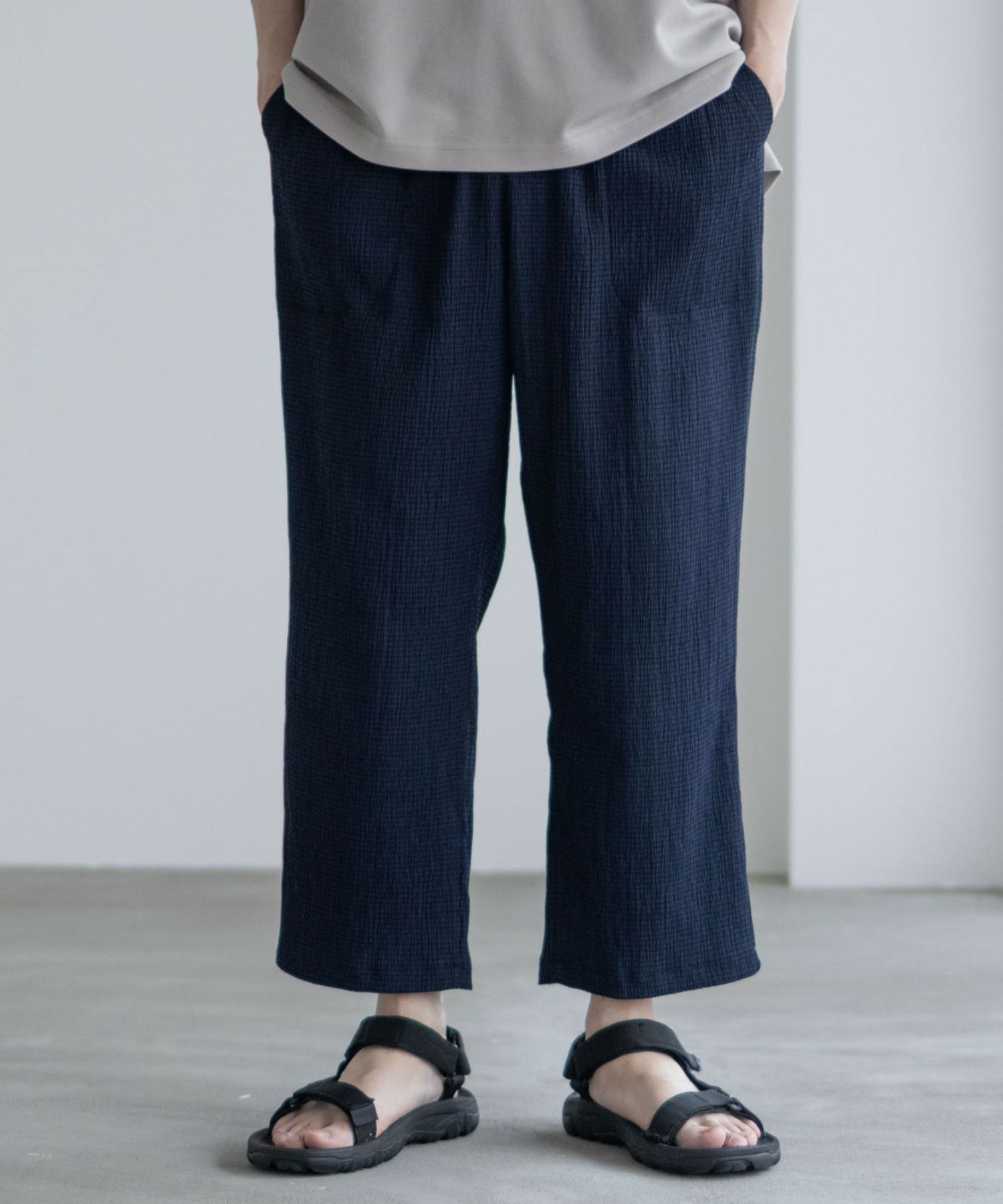 NAVY  楊柳アンクルパンツ メンズ商品画像-1