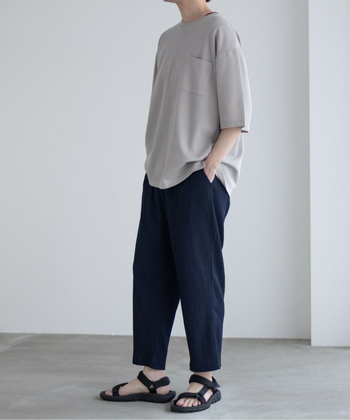 NAVY 楊柳アンクルパンツ メンズ