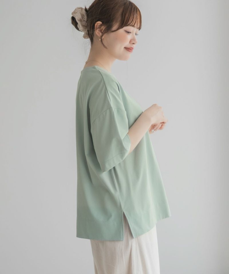 nAvy  エブリーT 汗じみ軽減 キーネックTシャツ レディース メール便 対応商品商品画像-8