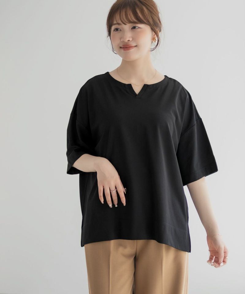 nAvy  エブリーT 汗じみ軽減 キーネックTシャツ レディース メール便 対応商品商品画像-15