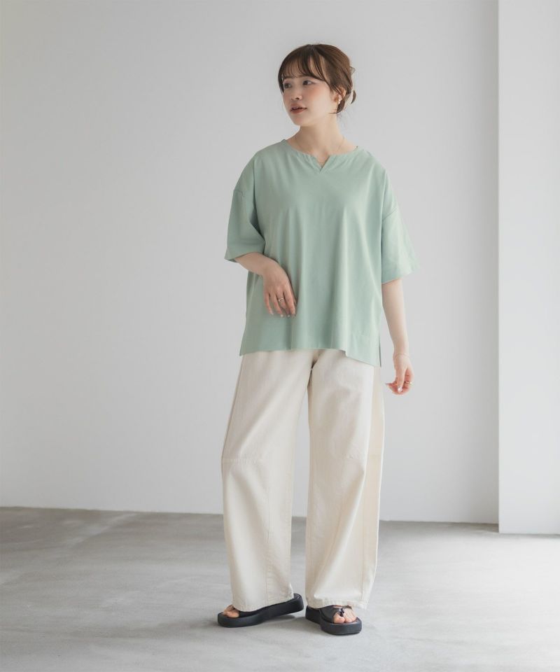 nAvy  エブリーT 汗じみ軽減 キーネックTシャツ レディース メール便 対応商品商品画像-33