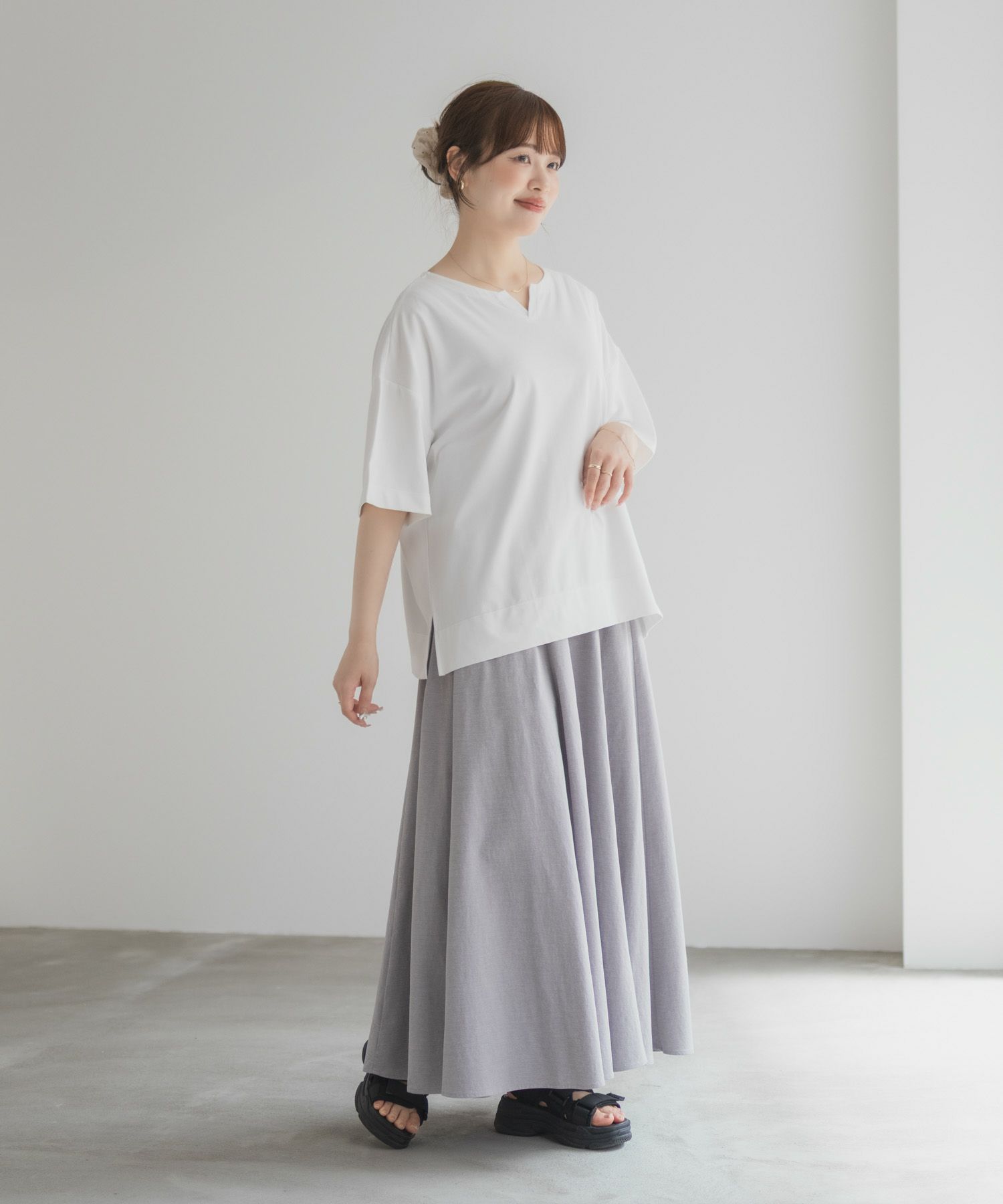 nAvy  エブリーT 汗じみ軽減 キーネックTシャツ レディース メール便 対応商品商品サムネイル-34