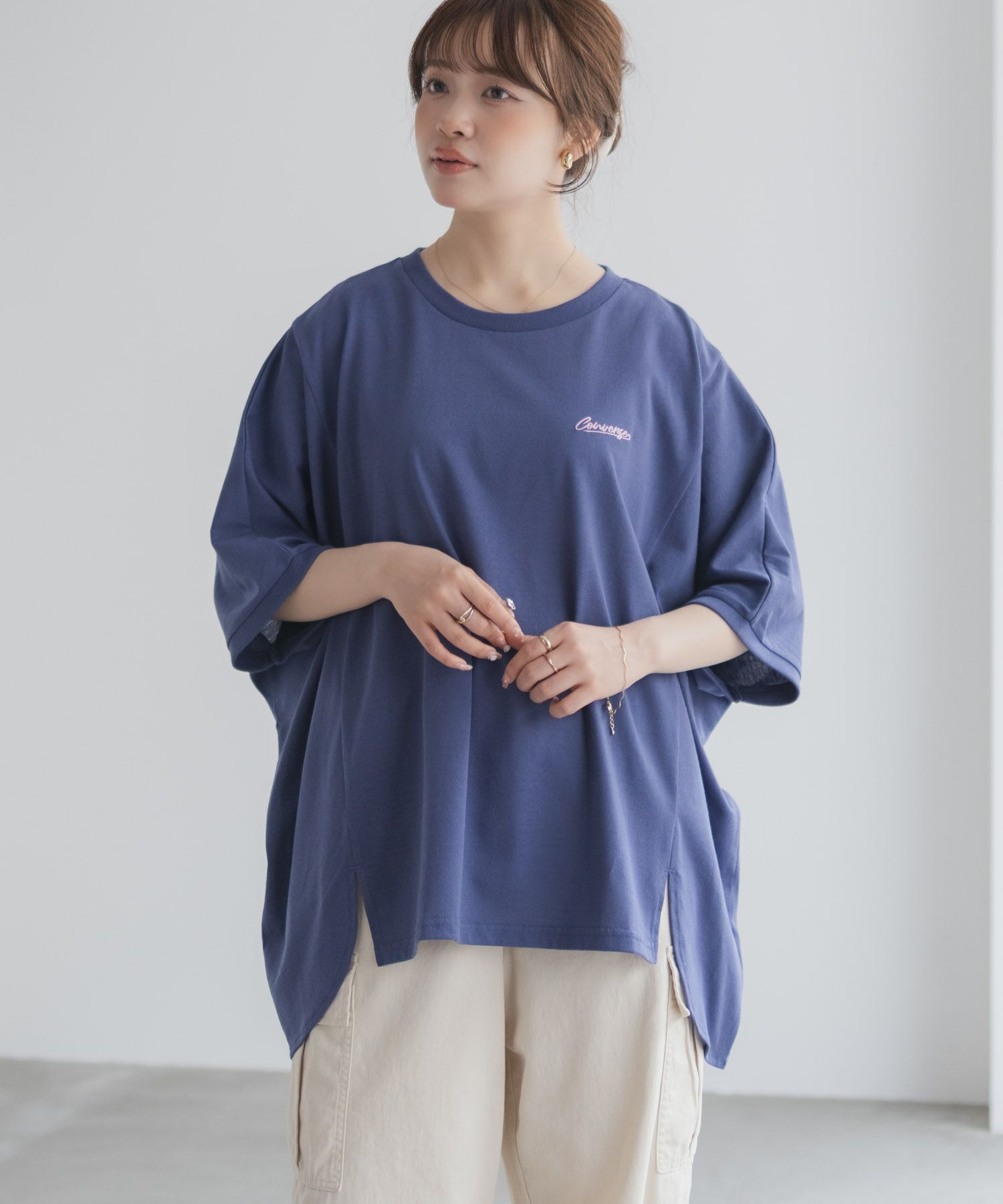 CONVERSE  ビッグチュニックTシャツ レディース メール便 対応商品商品サムネイル-4