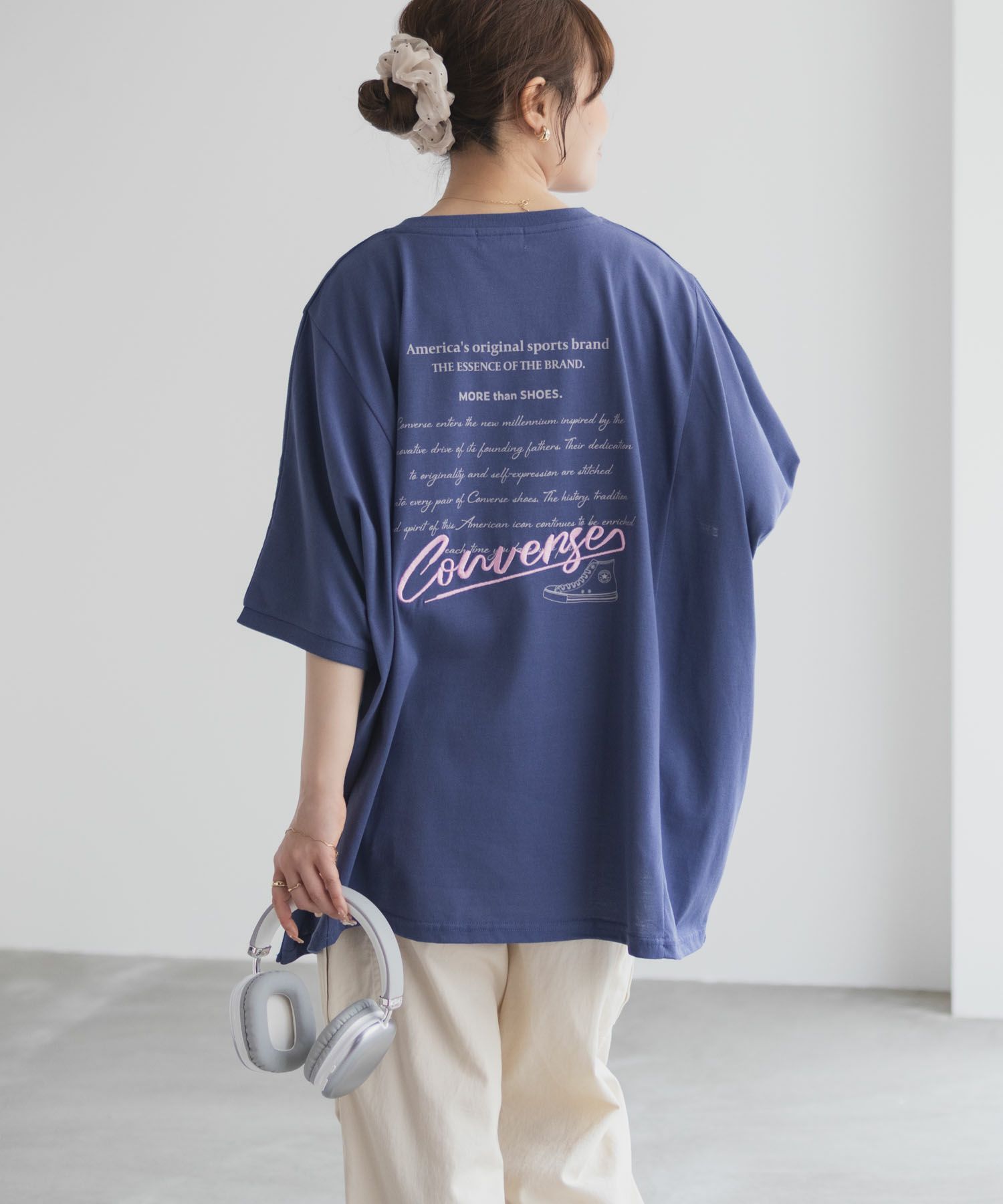 CONVERSE  ビッグチュニックTシャツ レディース メール便 対応商品商品サムネイル-6