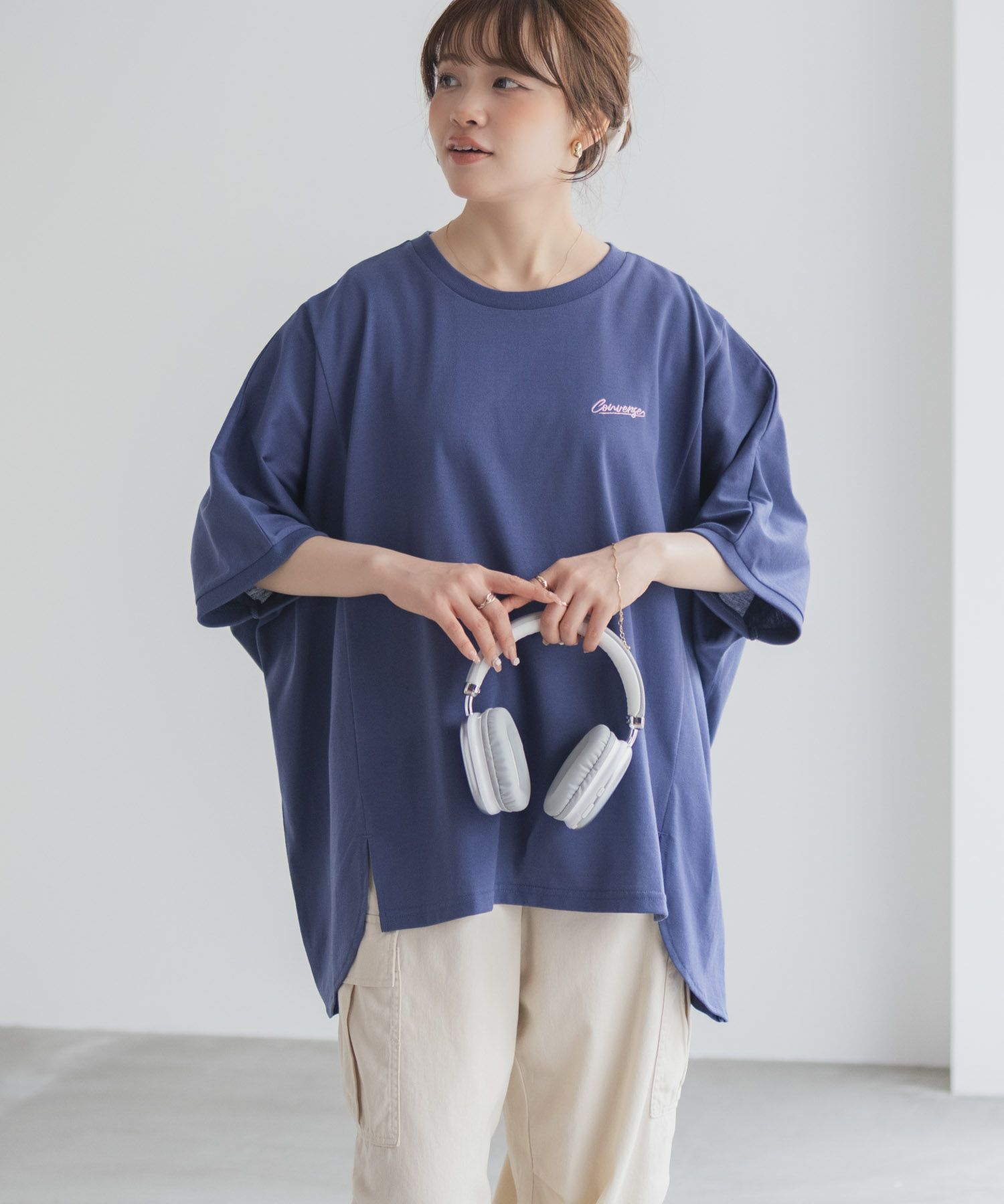 CONVERSE ビッグチュニックTシャツ レディース メール便 対応商品商品サムネイル-7