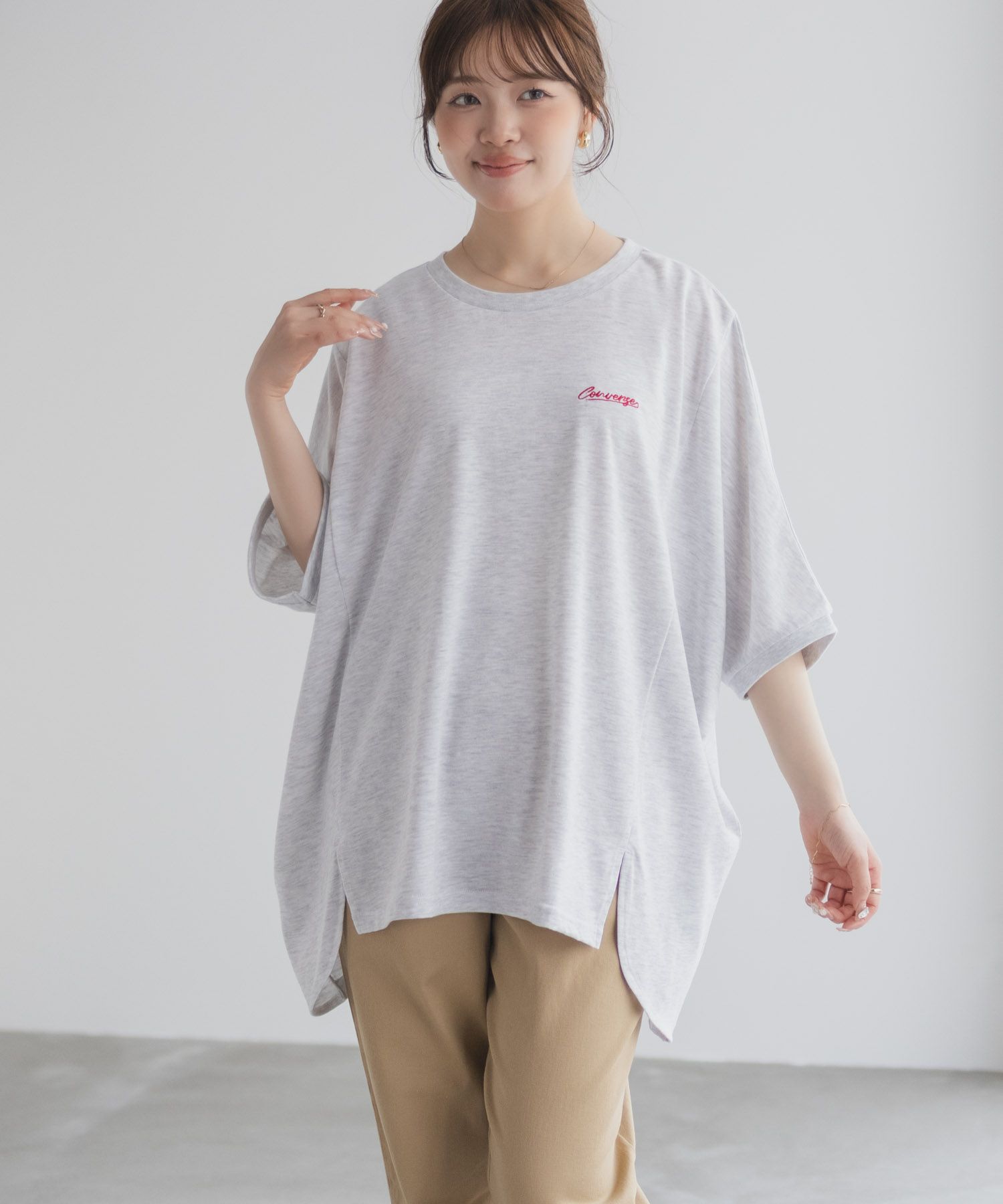 CONVERSE ビッグチュニックTシャツ レディース メール便 対応商品商品画像-11