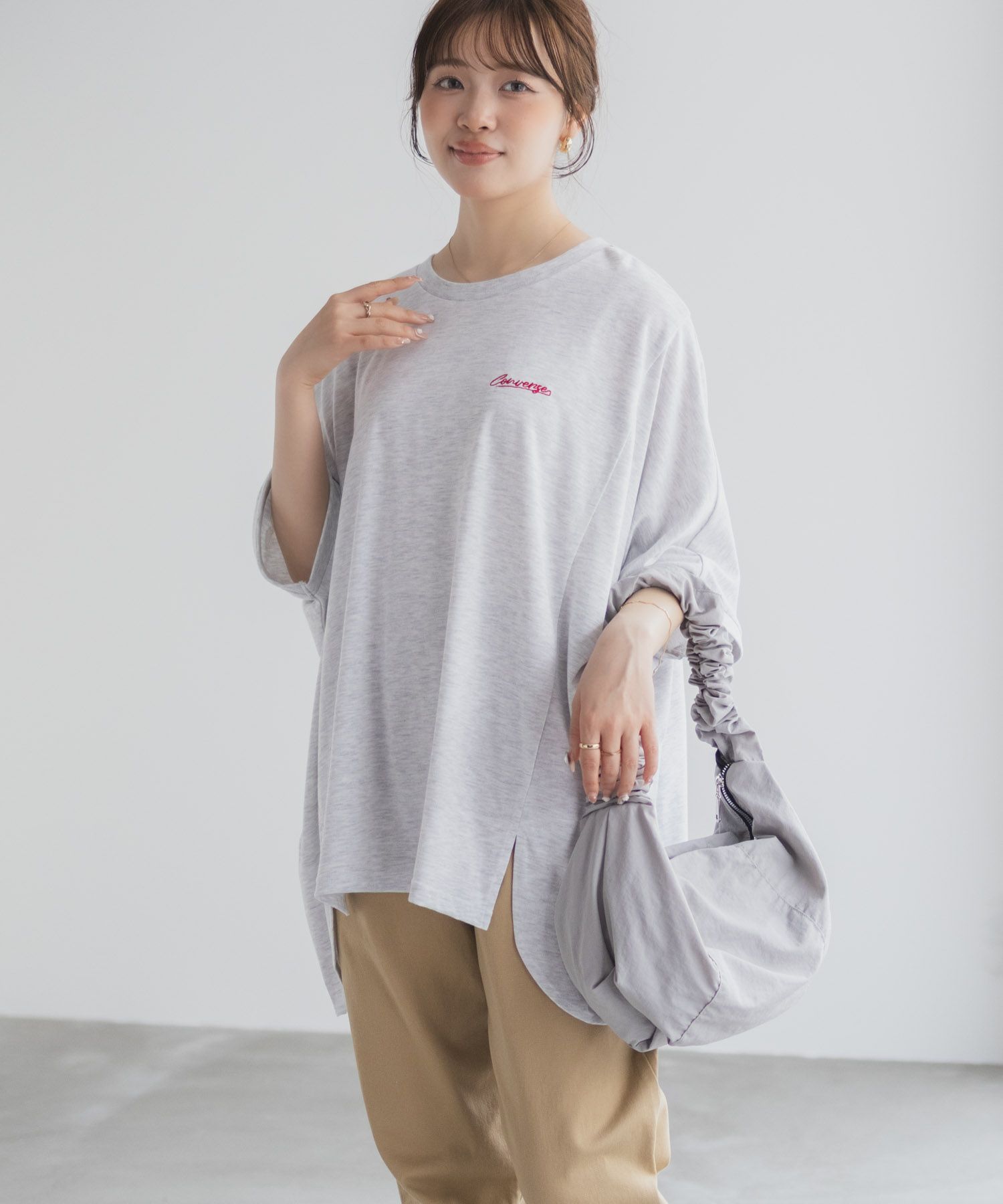 CONVERSE ビッグチュニックTシャツ レディース メール便 対応商品商品画像-13