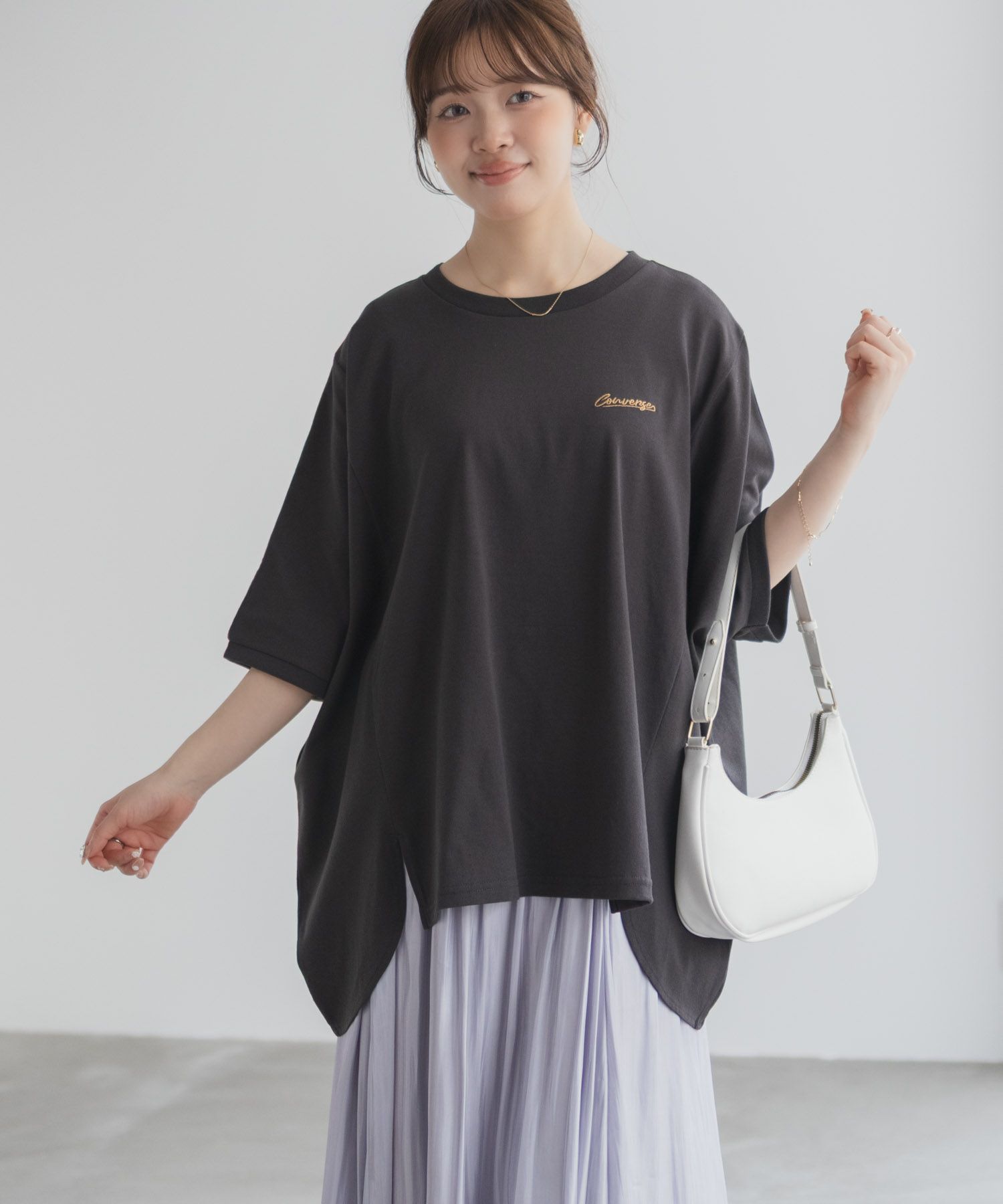 CONVERSE  ビッグチュニックTシャツ レディース メール便 対応商品商品サムネイル-18