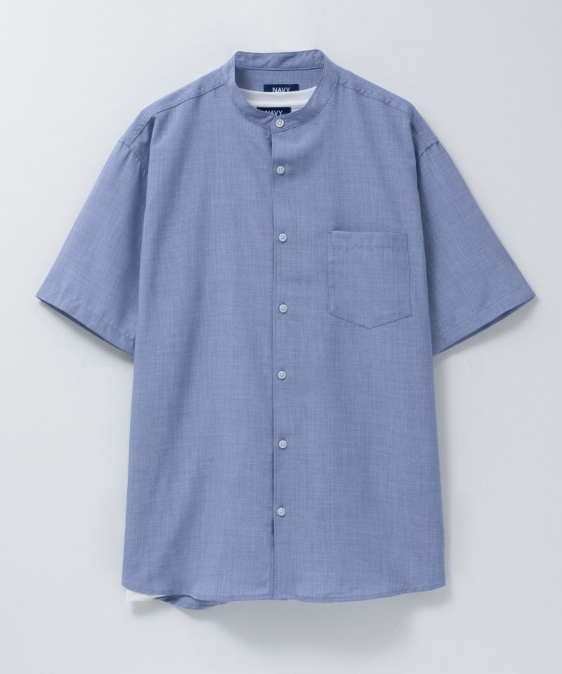 NAVY  リネンライクシャツアンサンブル メンズ商品画像-5