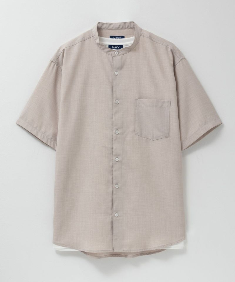 NAVY  リネンライクシャツアンサンブル メンズ商品画像-7