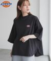 Dickies 刺繍6分袖ロールアップTシャツ レディース メール便 対応商品商品サムネイル-1
