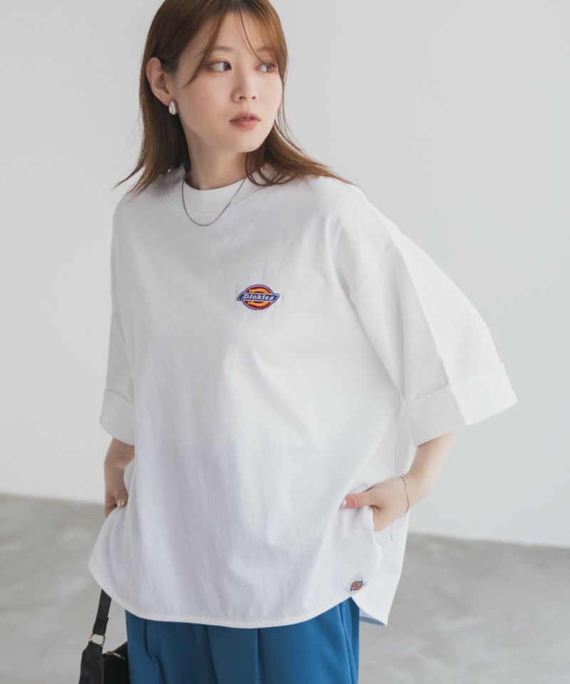 Dickies  刺繍6分袖ロールアップTシャツ レディース メール便 対応商品商品画像-2