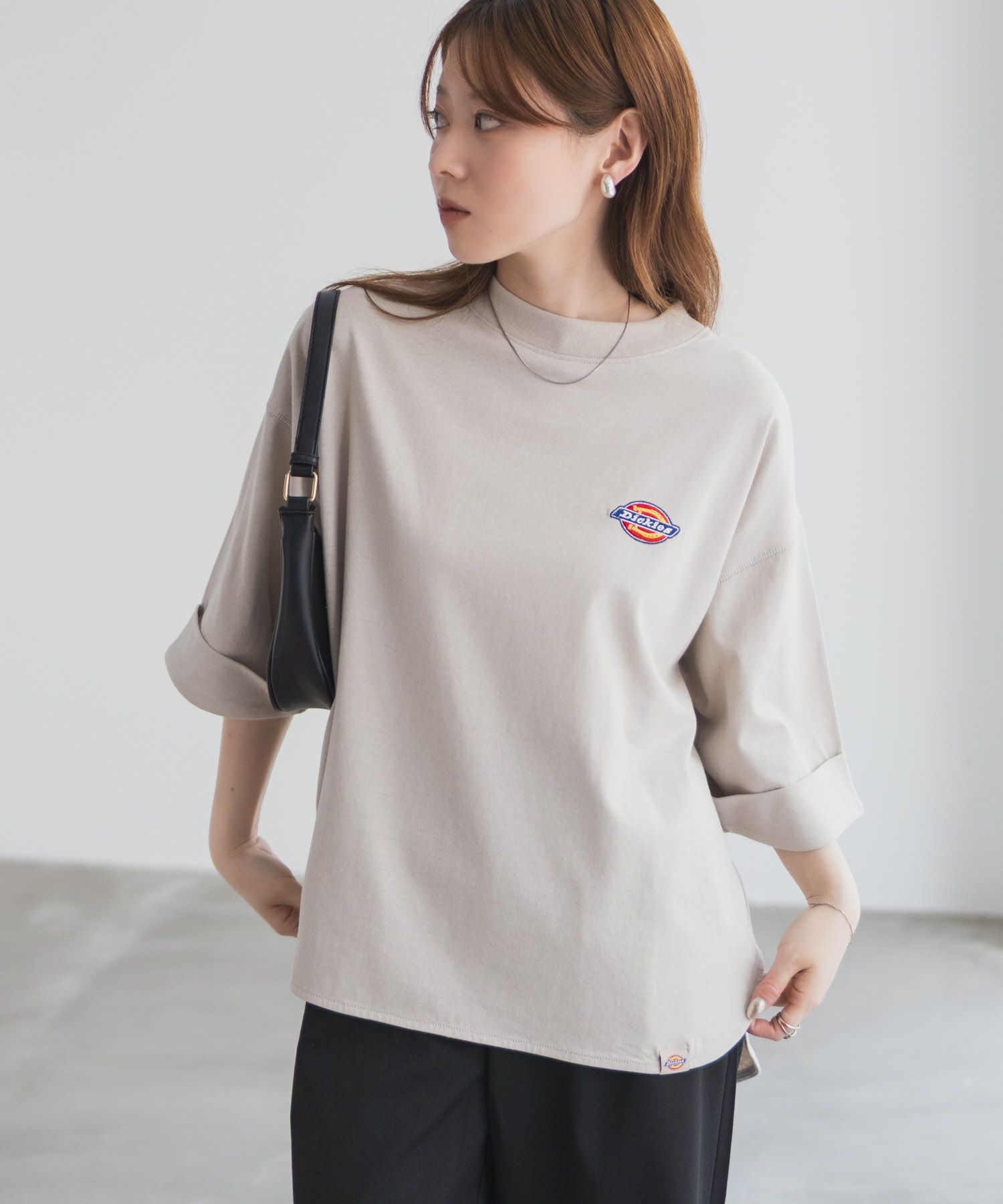 Dickies  刺繍6分袖ロールアップTシャツ レディース メール便 対応商品商品サムネイル-4