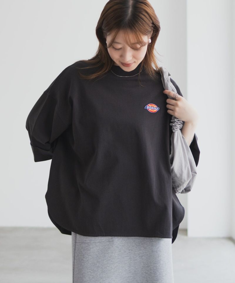 Dickies 刺繍6分袖ロールアップTシャツ レディース メール便 対応商品商品画像-6