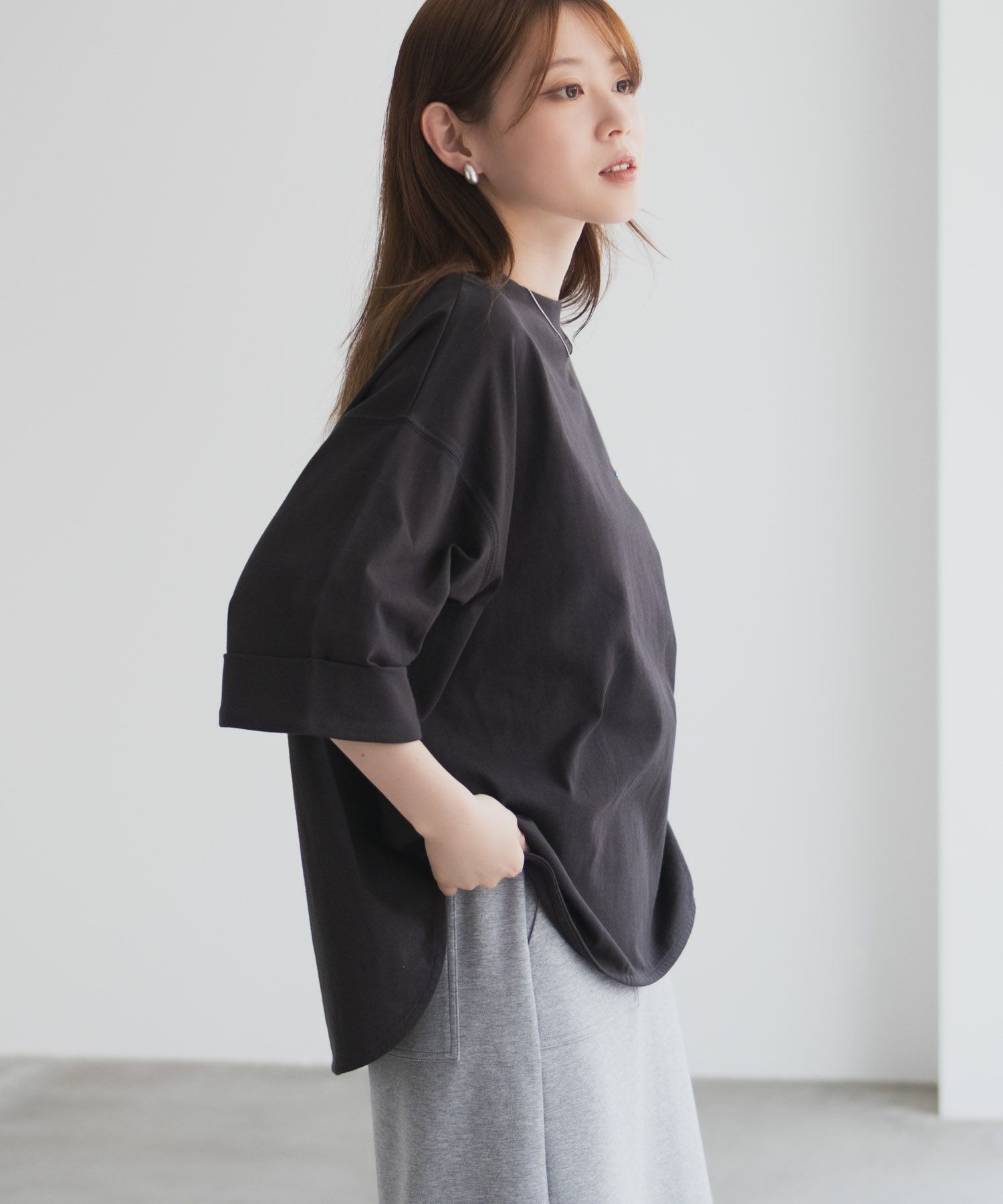 Dickies 刺繍6分袖ロールアップTシャツ レディース メール便 対応商品商品サムネイル-8