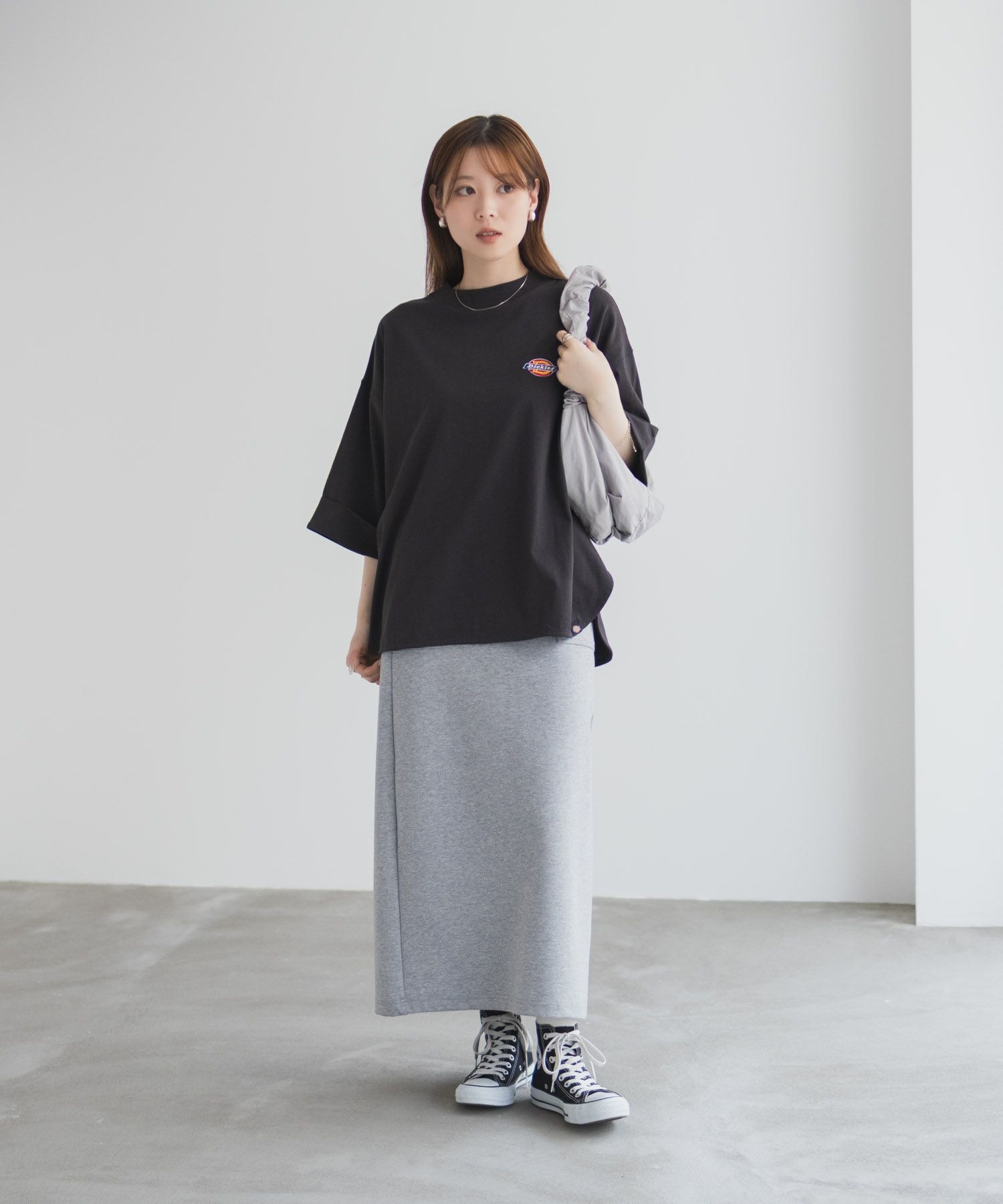Dickies  刺繍6分袖ロールアップTシャツ レディース メール便 対応商品商品画像-10