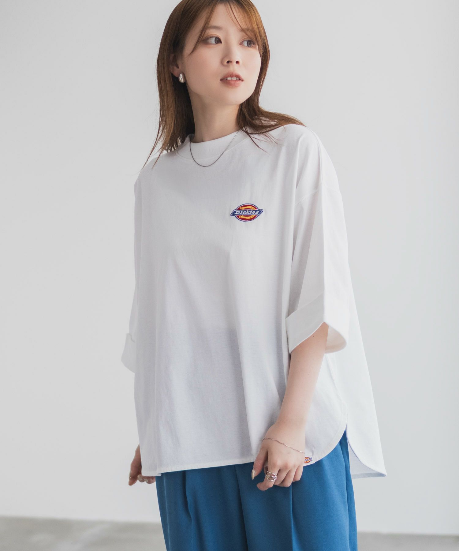 Dickies  刺繍6分袖ロールアップTシャツ レディース メール便 対応商品商品画像-12