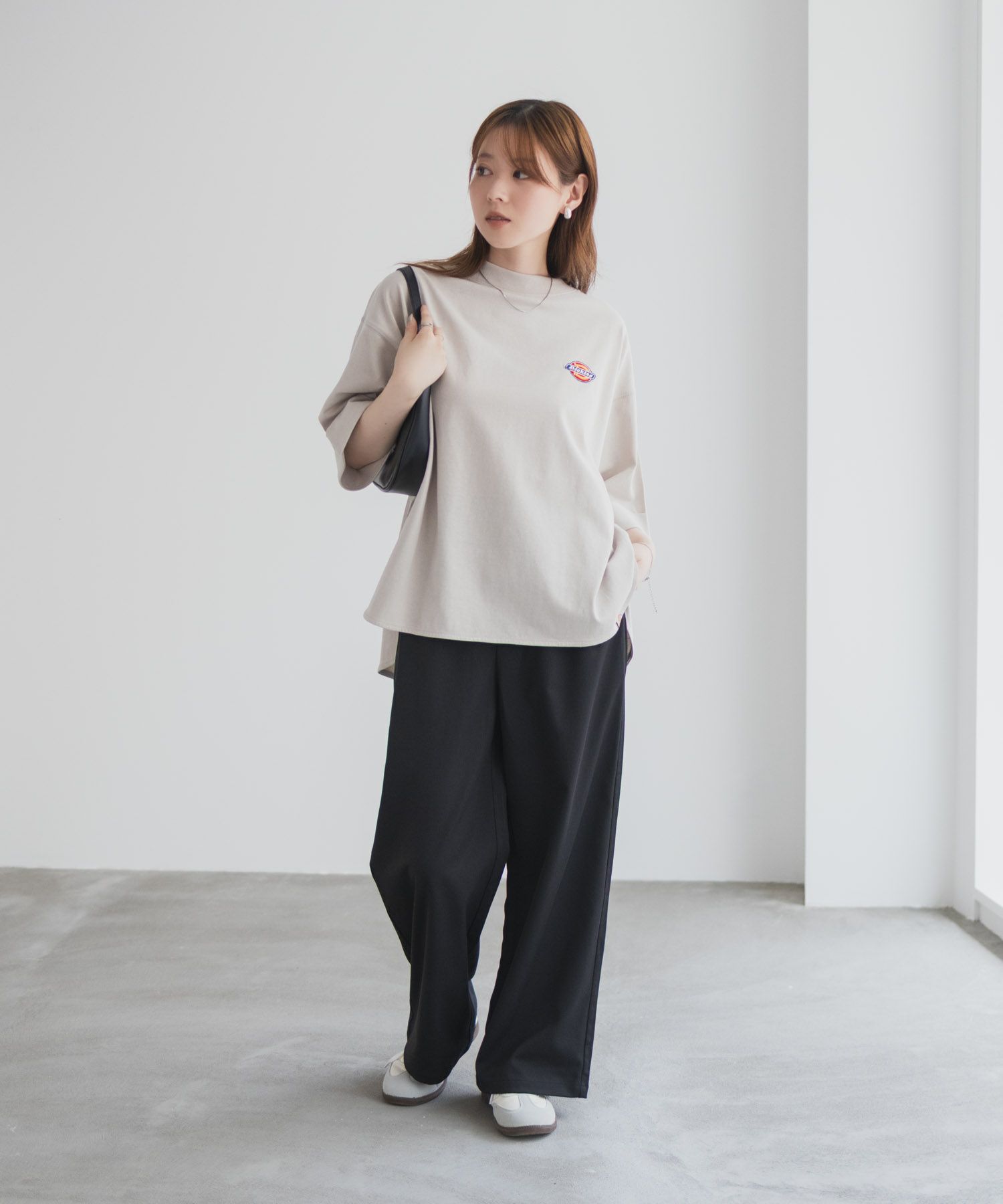 Dickies 刺繍6分袖ロールアップTシャツ レディース メール便 対応商品商品画像-22