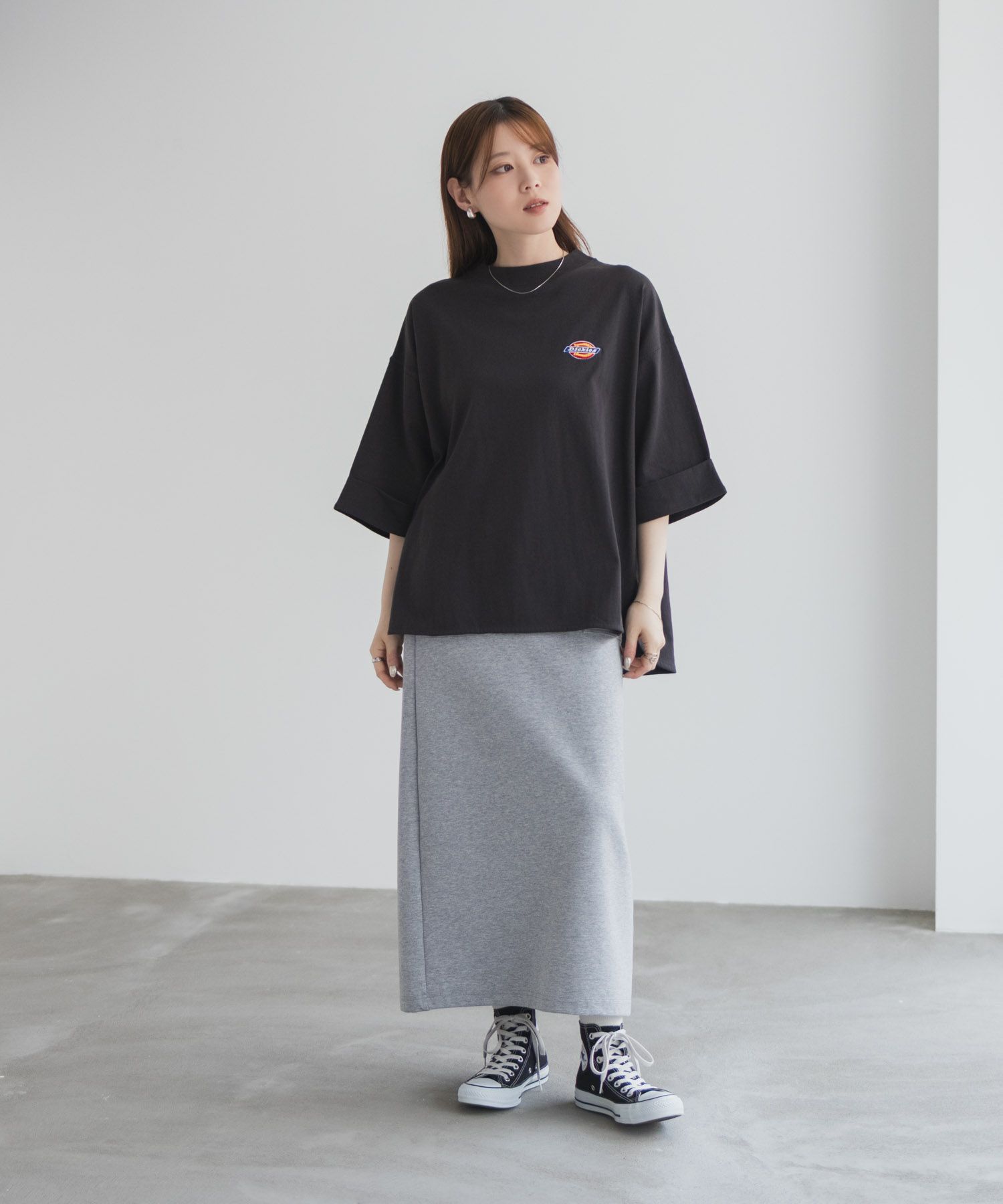 Dickies 刺繍6分袖ロールアップTシャツ レディース メール便 対応商品商品画像-35