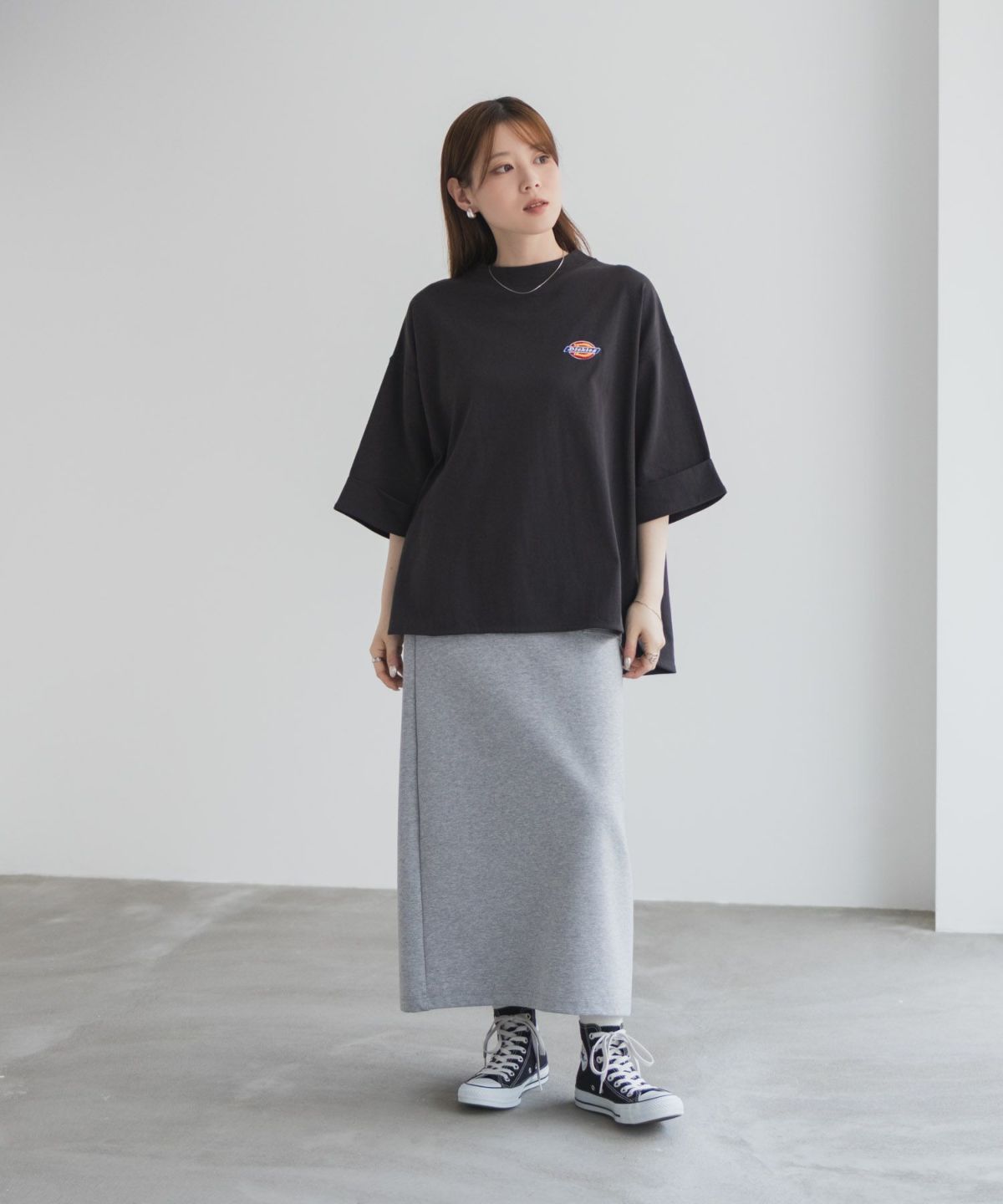Dickies 刺繍6分袖ロールアップTシャツ レディース ネコポス 対応商品