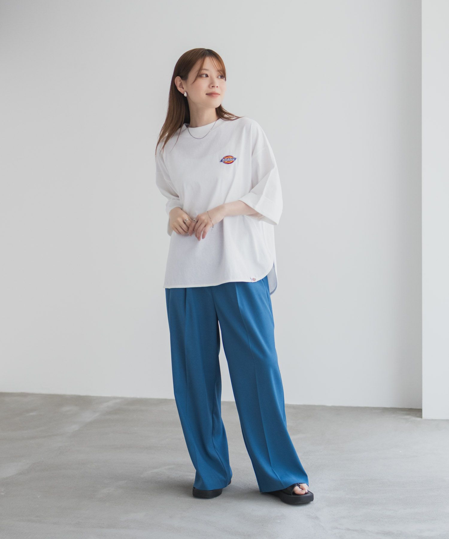 Dickies 刺繍6分袖ロールアップTシャツ レディース ネコポス 対応商品