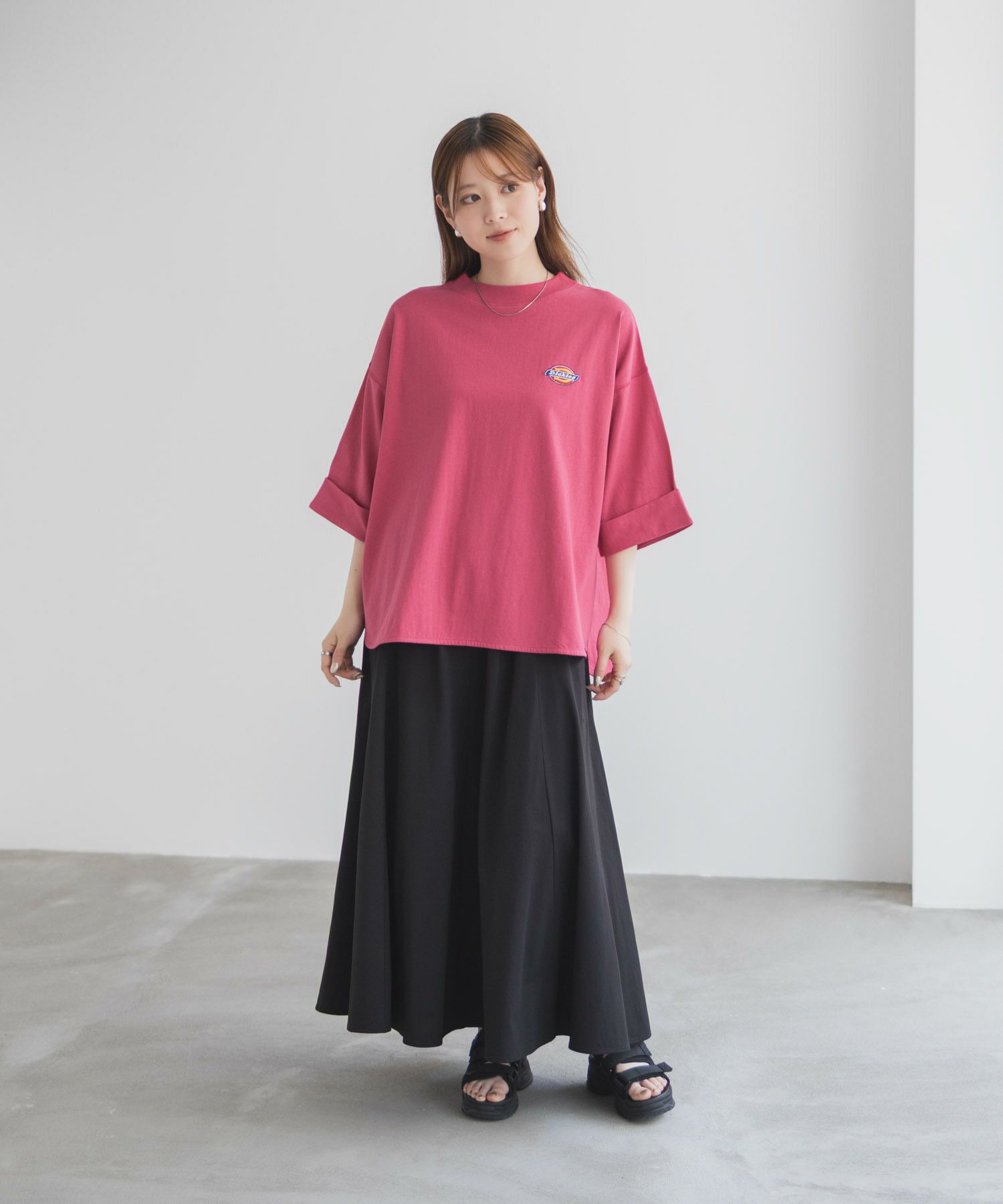 Dickies  刺繍6分袖ロールアップTシャツ レディース メール便 対応商品商品サムネイル-37