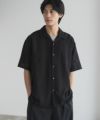 URBAN COLLECTION カラミ織りストライプ オープンカラーシャツ メンズ